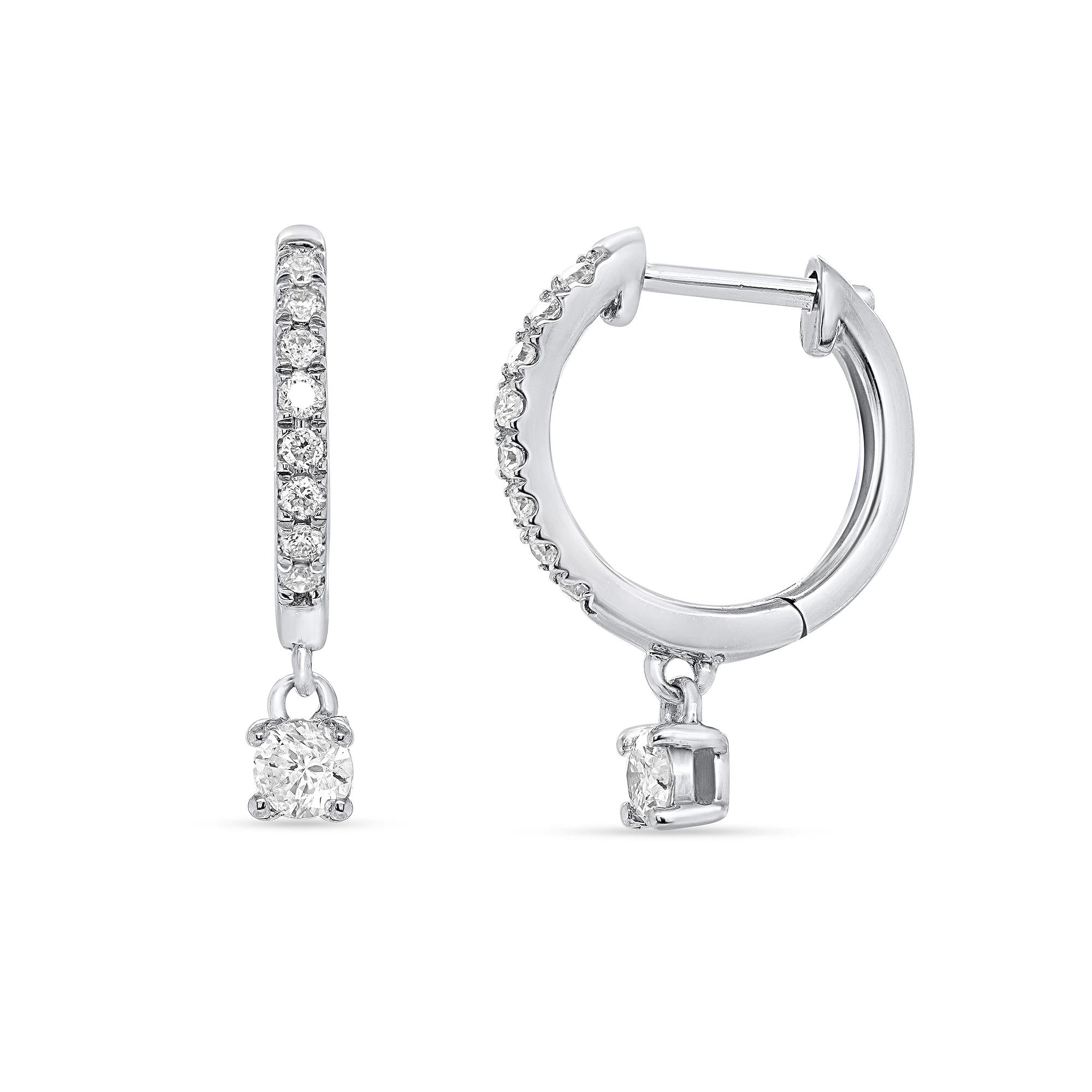 Ethique 1/3 Carat T.W. Lab-Grown Diamond Hoop Drop Earrings, Women's, Sterling Silver Product Image