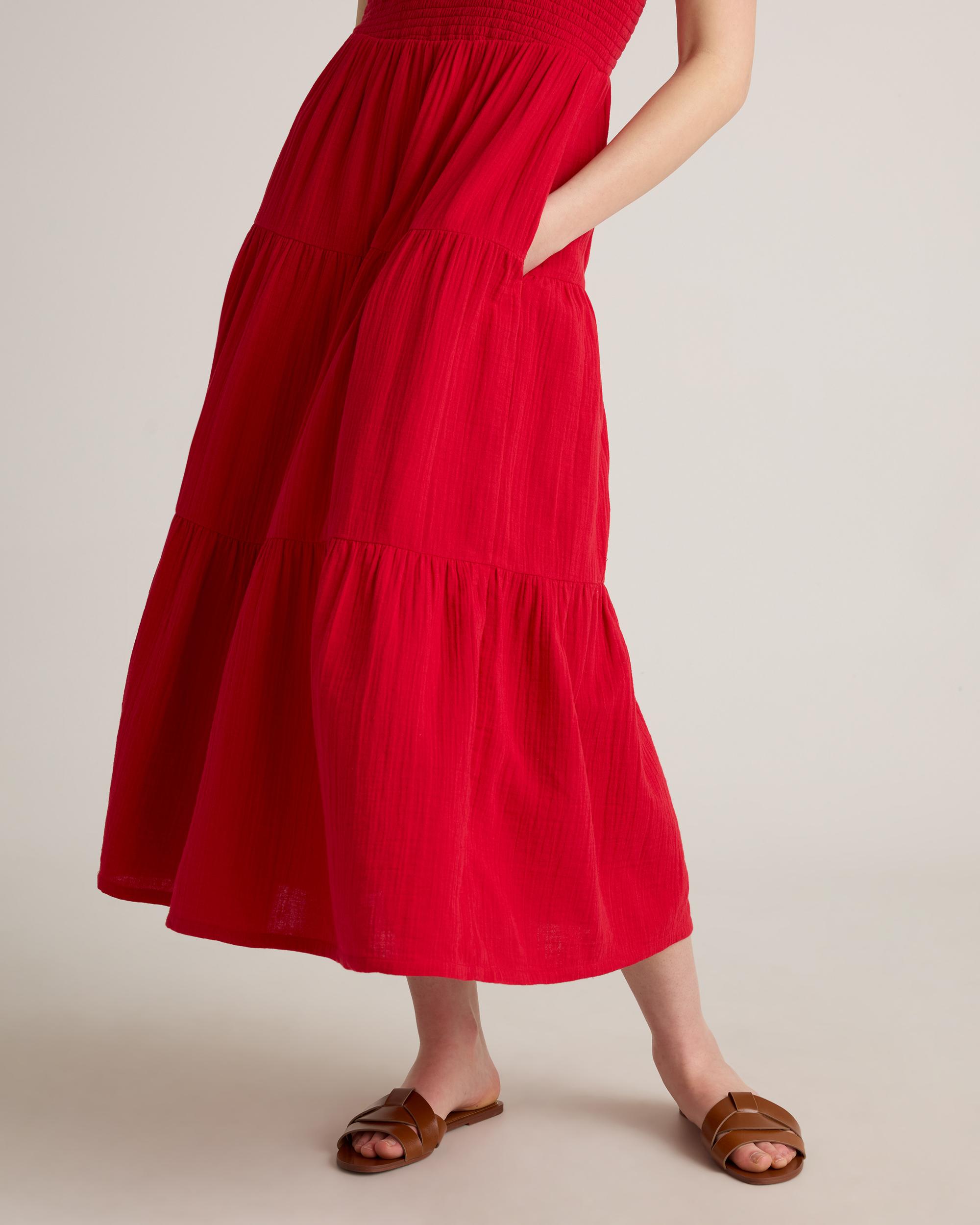 Quince | Women's Gauze Smocked Sleeveless Maxi Dress Organic Cotton Product Image