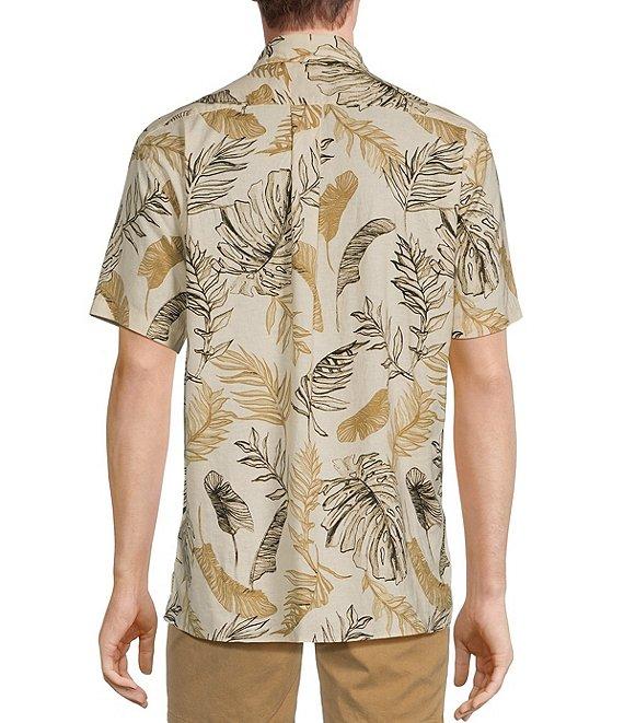 Rowm's Outsider's Oasis Short Sleeve Textured Palm Print Shirt Product Image