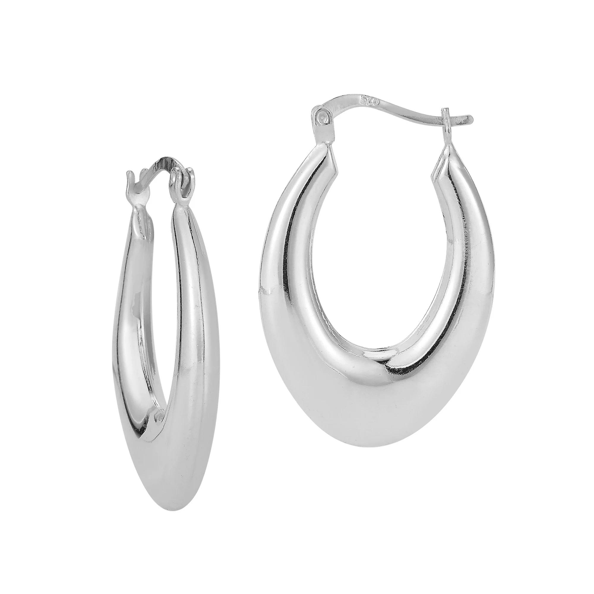 Sunkissed Sterling Silver Graduated Hoop Earrings, Women's, Silver Tone Product Image