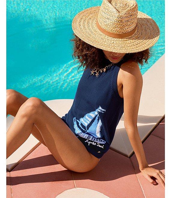Lilly Pulitzer Emra Knit Apres Sail Jacqaurd Round Halter Neck Sleeveless Tank Product Image