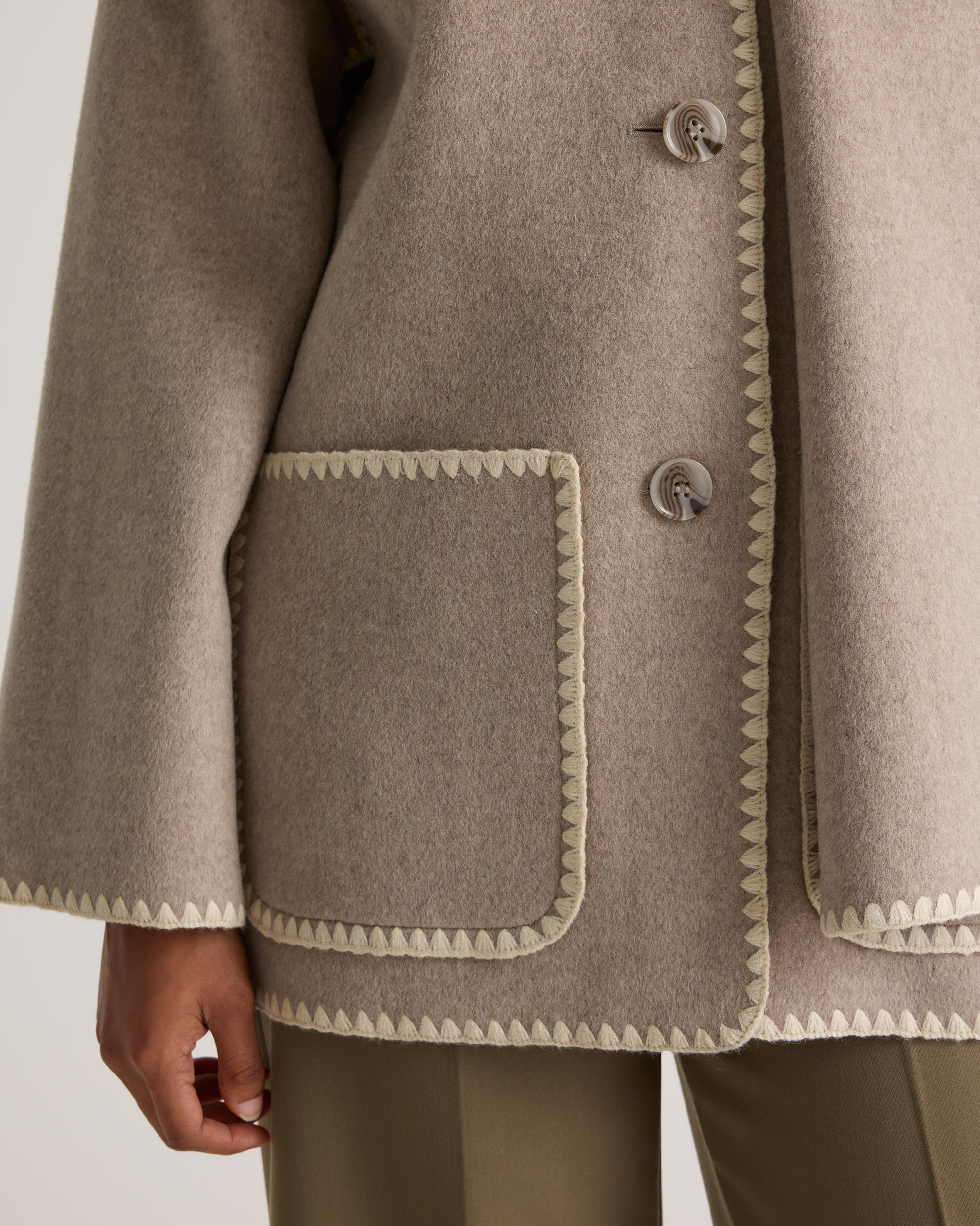 Quince | Women's Double-Faced Merino Wool Scarf Coat Product Image