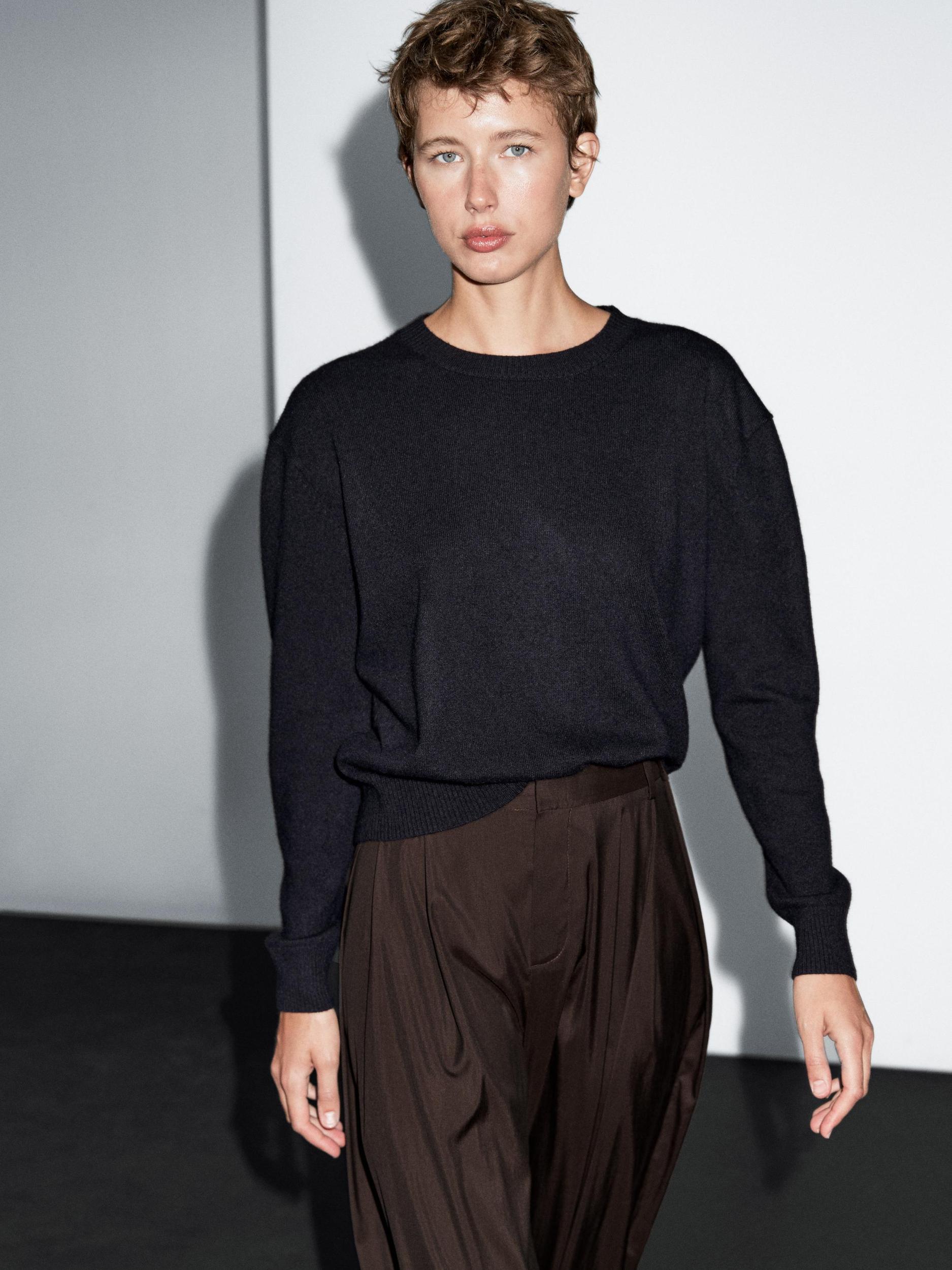 100% cashmere crew neck sweater Product Image