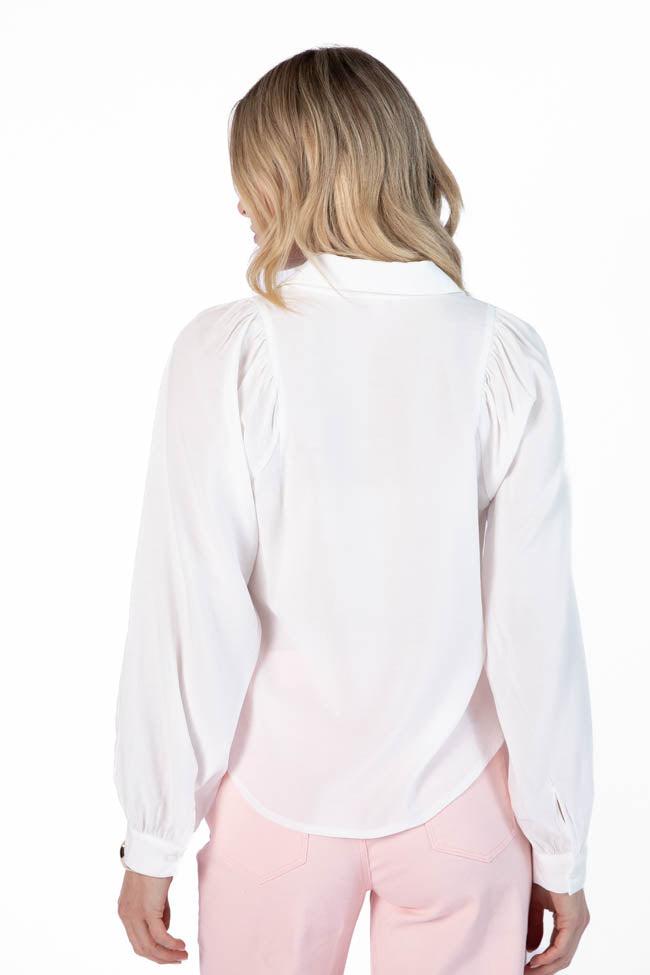 Basic Foundation Ivory Button Down Blouse FINAL SALE Product Image