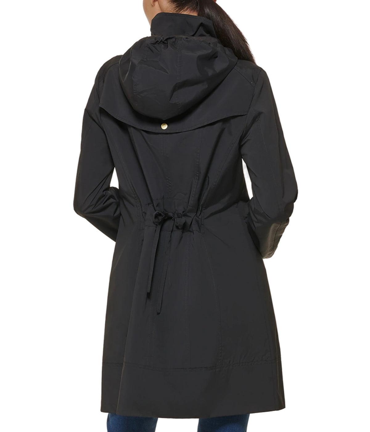Packable Hooded Anorak Raincoat Black Product Image