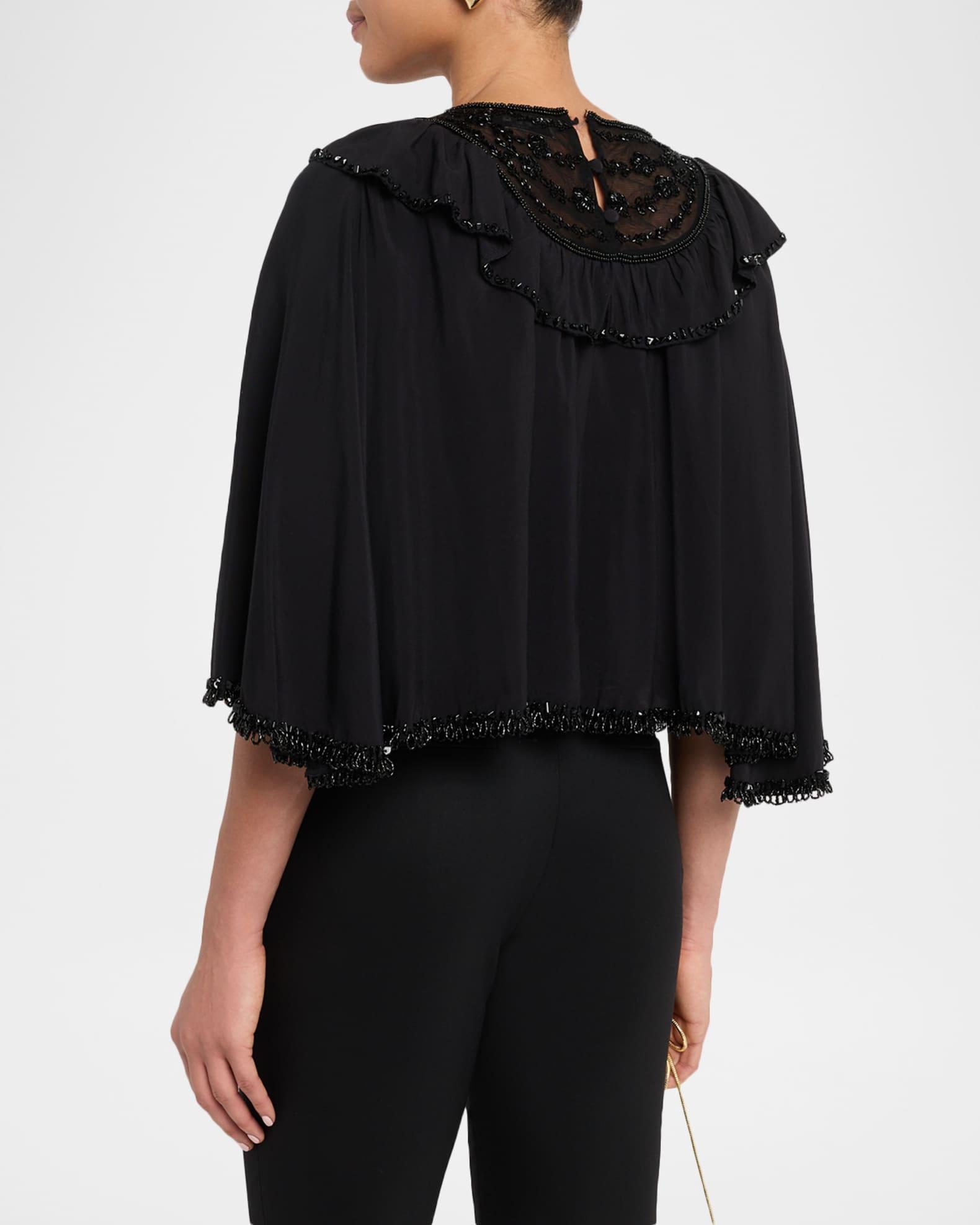 Shanna Beaded Lace Cropped Blouse Product Image