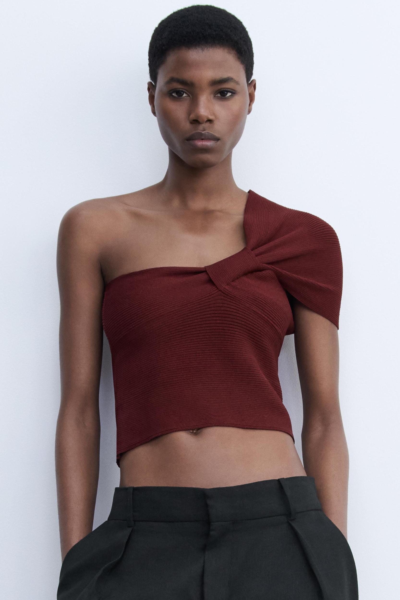 ASYMMETRICAL KNIT TOP Product Image