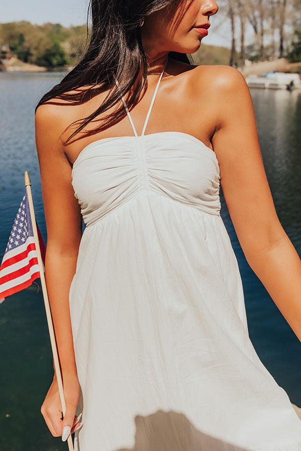 Lakeside Party Halter Midi in White Product Image