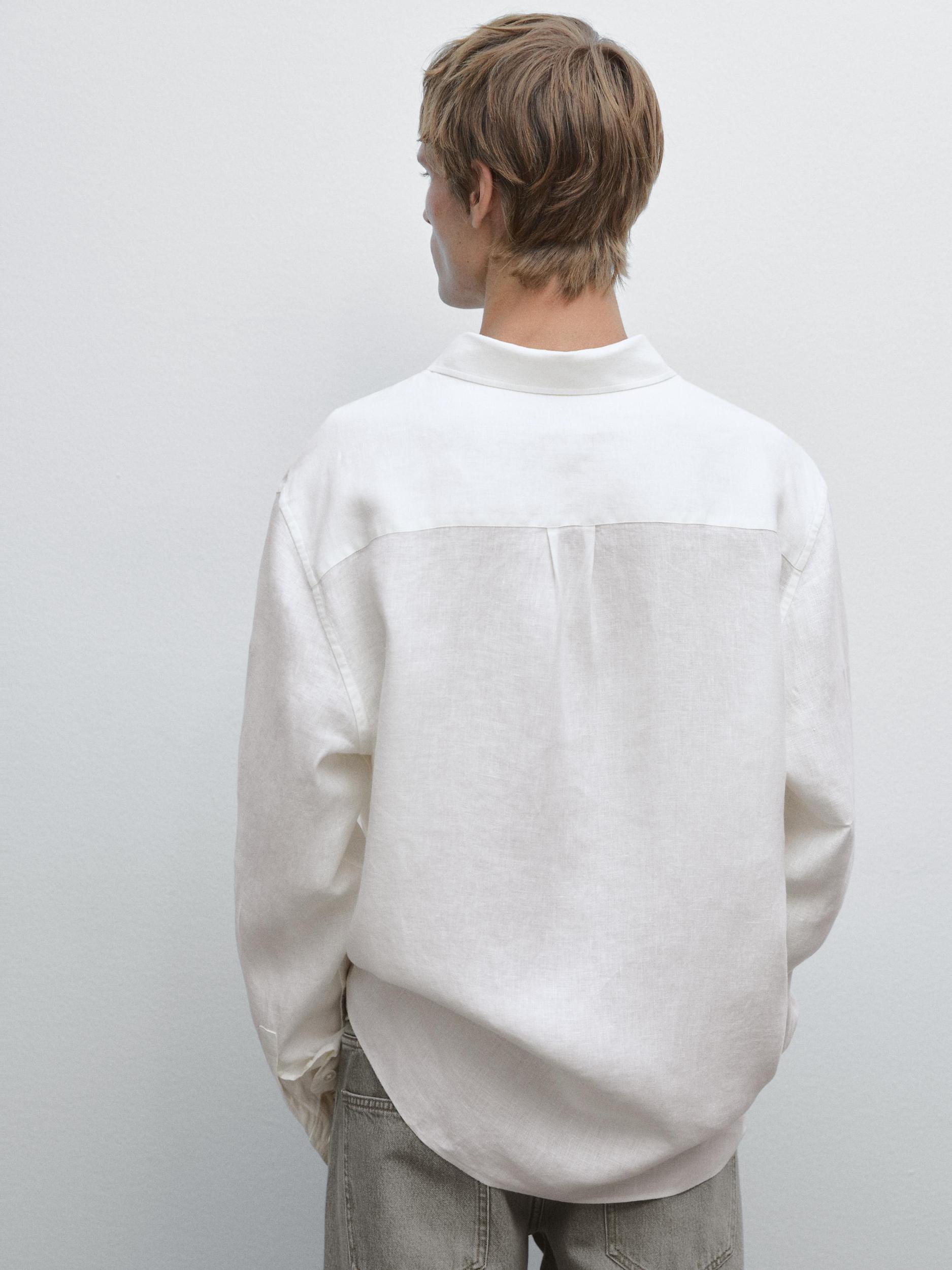 100% linen regular fit shirt Product Image