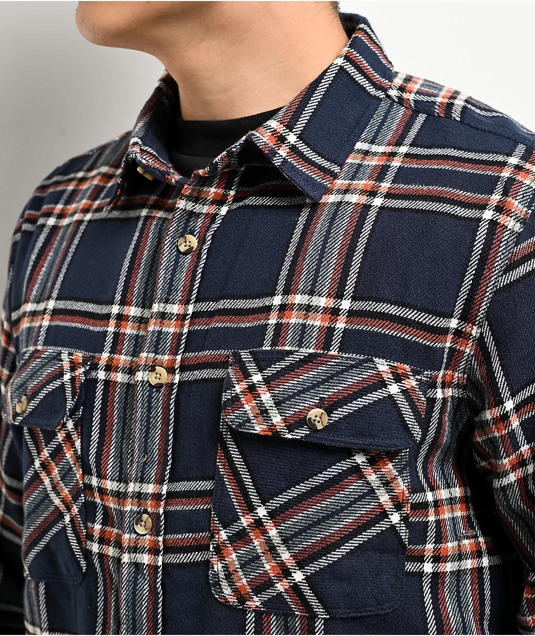 Brixton Bowery Navy Flannel Shirt Product Image