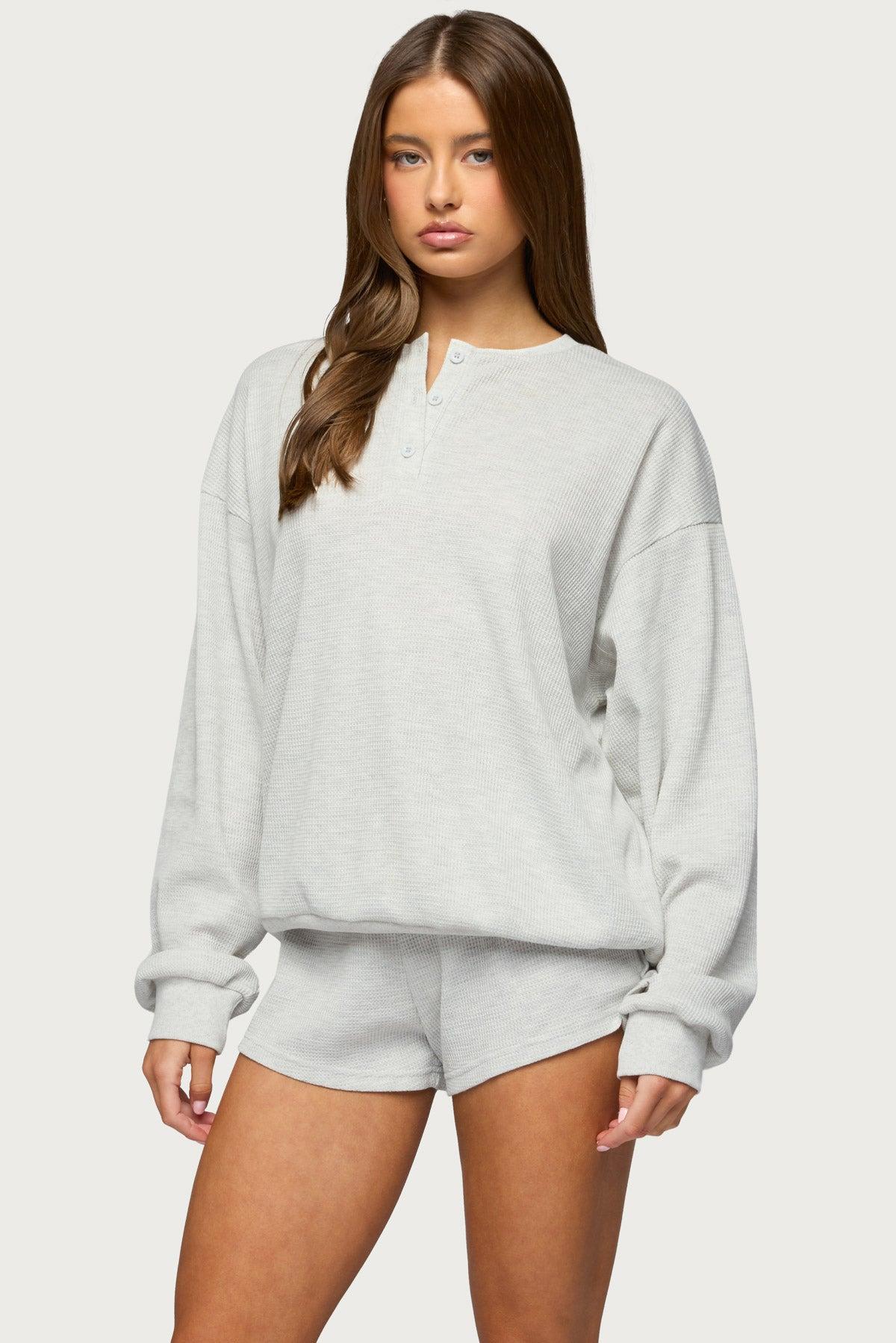 Baila Waffle Henley Top Product Image