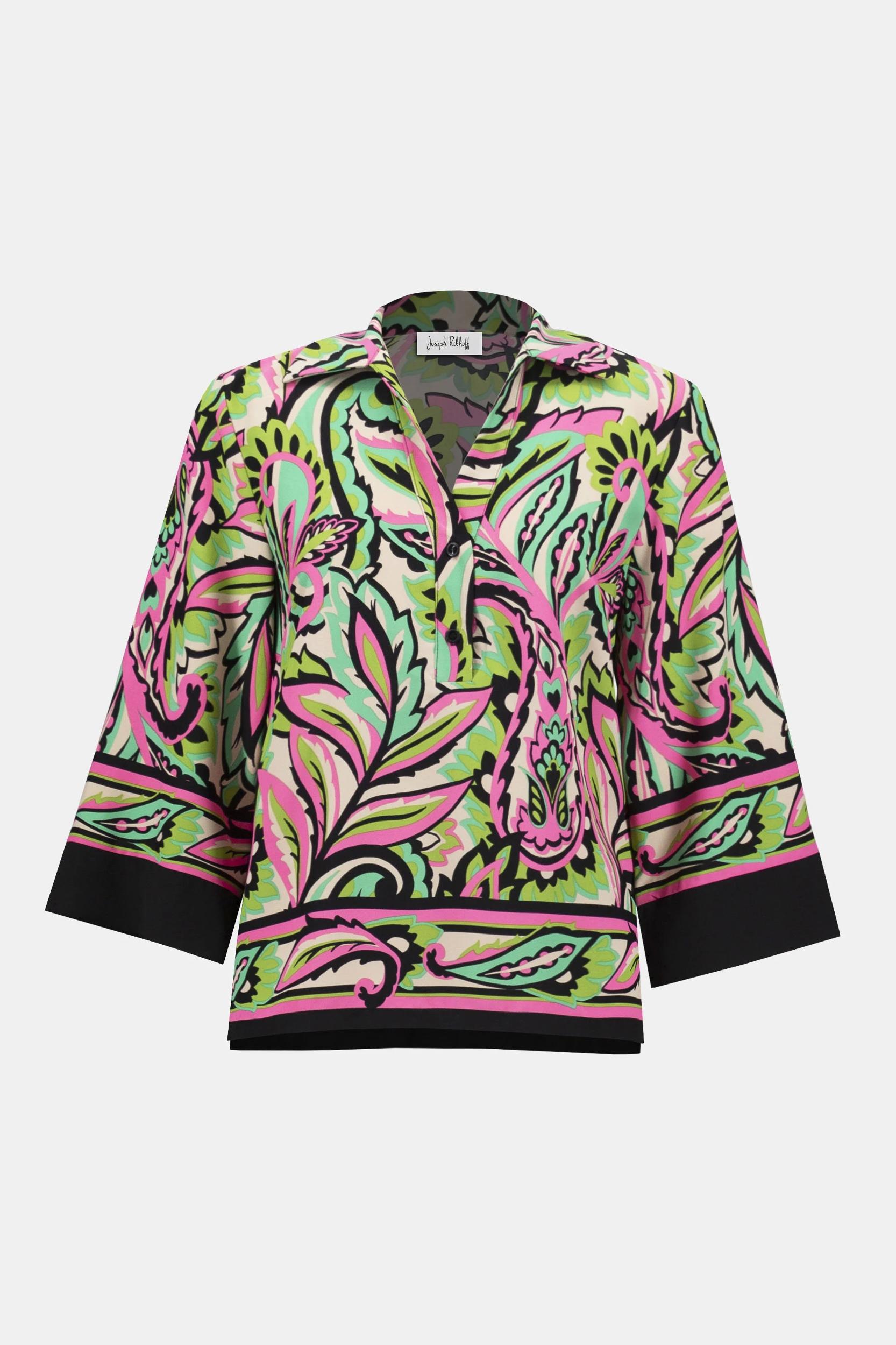 Woven Paisley Print Boxy Top Product Image