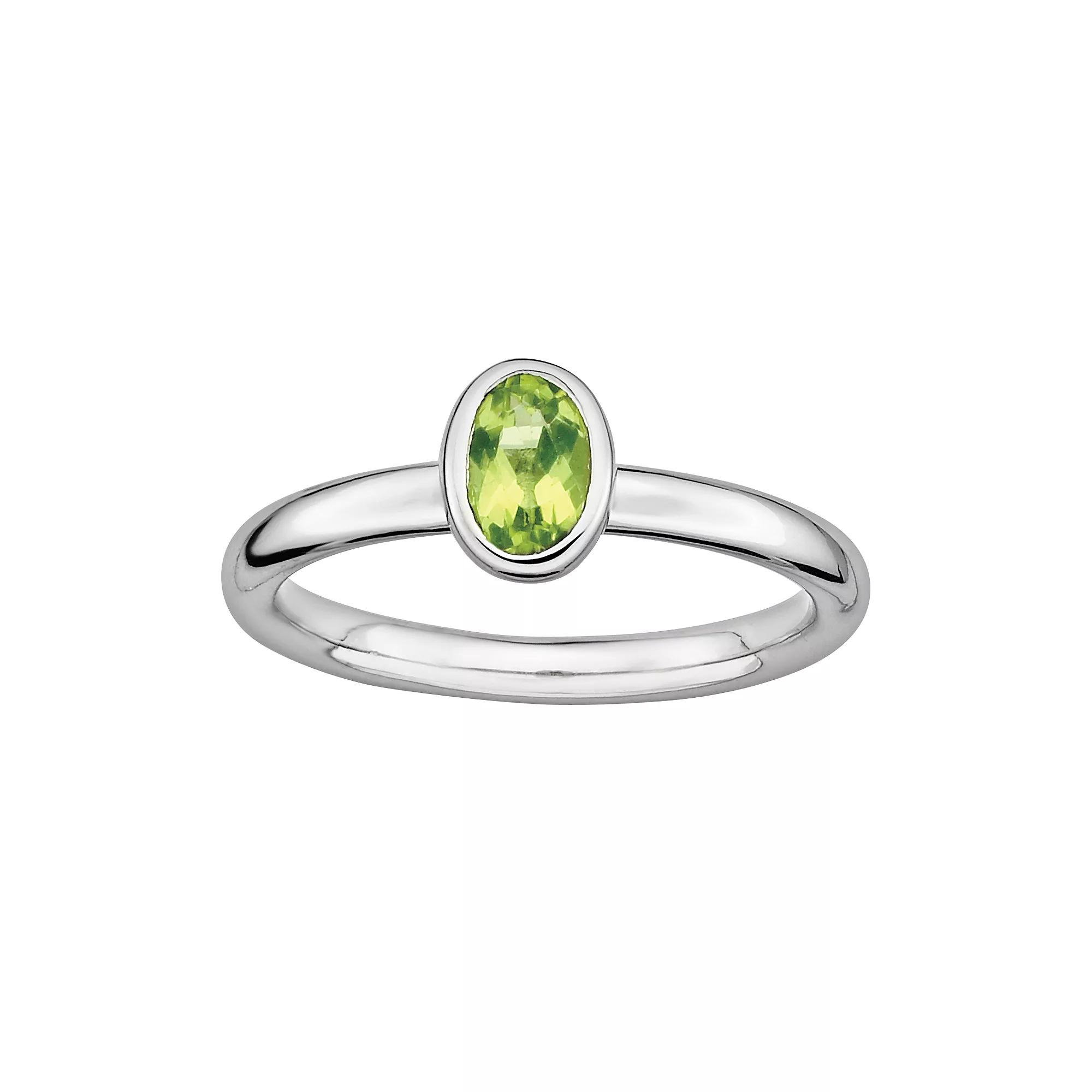 Stacks & Stones Sterling Silver Peridot Stack Ring, Women's, Size: 7, Green Product Image