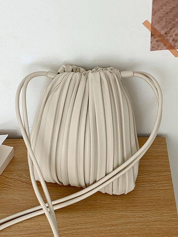 Drawstring Pleated Split-Joint Crossbody Bags Product Image