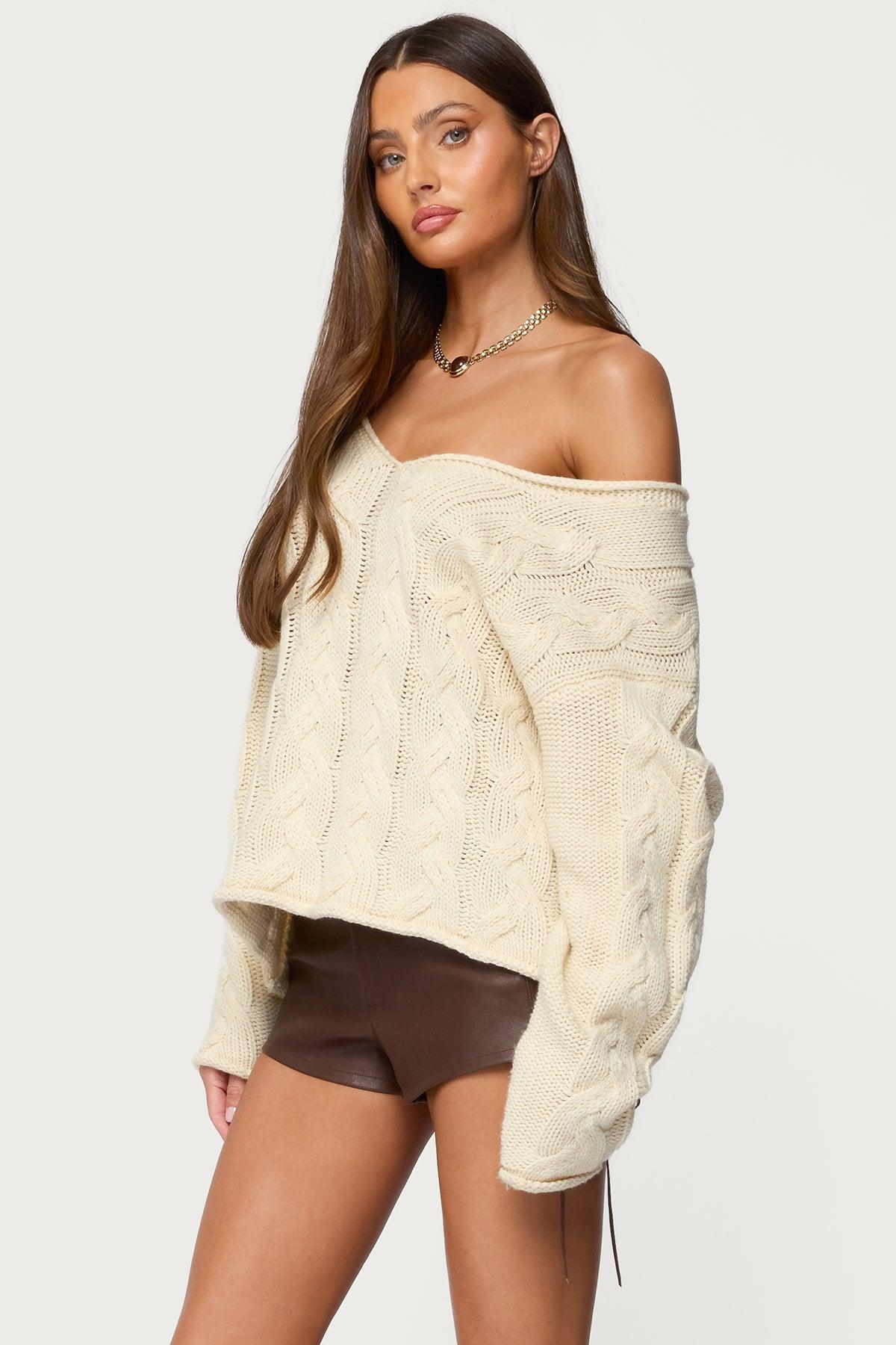 Inga Oversized Cable Knit Sweater Product Image