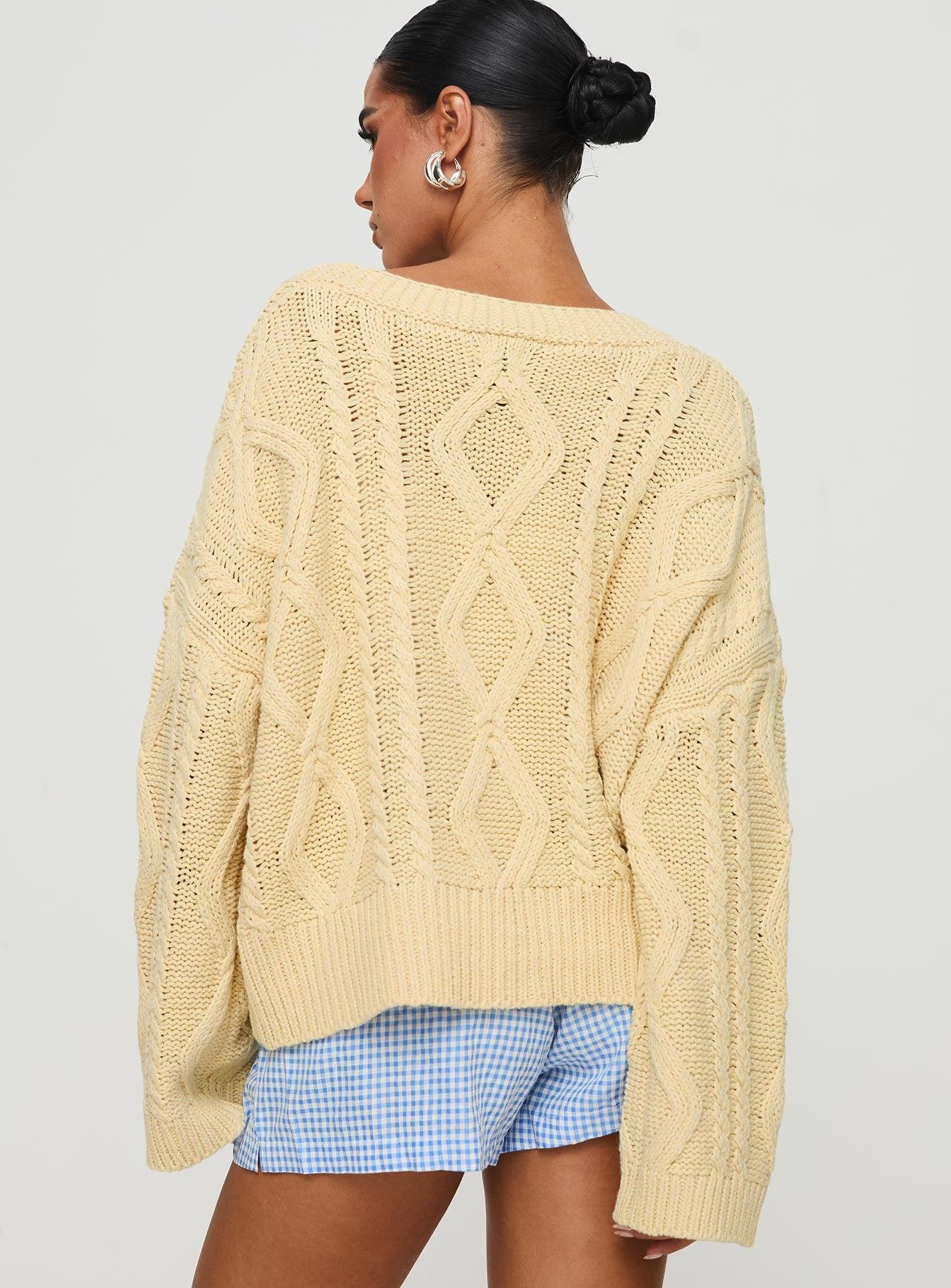 Daxtan Cable Cardigan Lemon Product Image