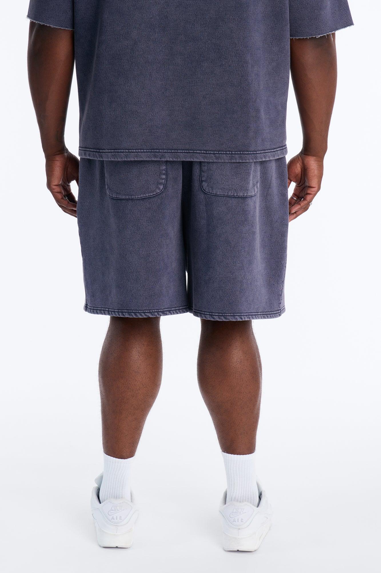 On The Go Washed Sweatshort - Navy Male Product Image