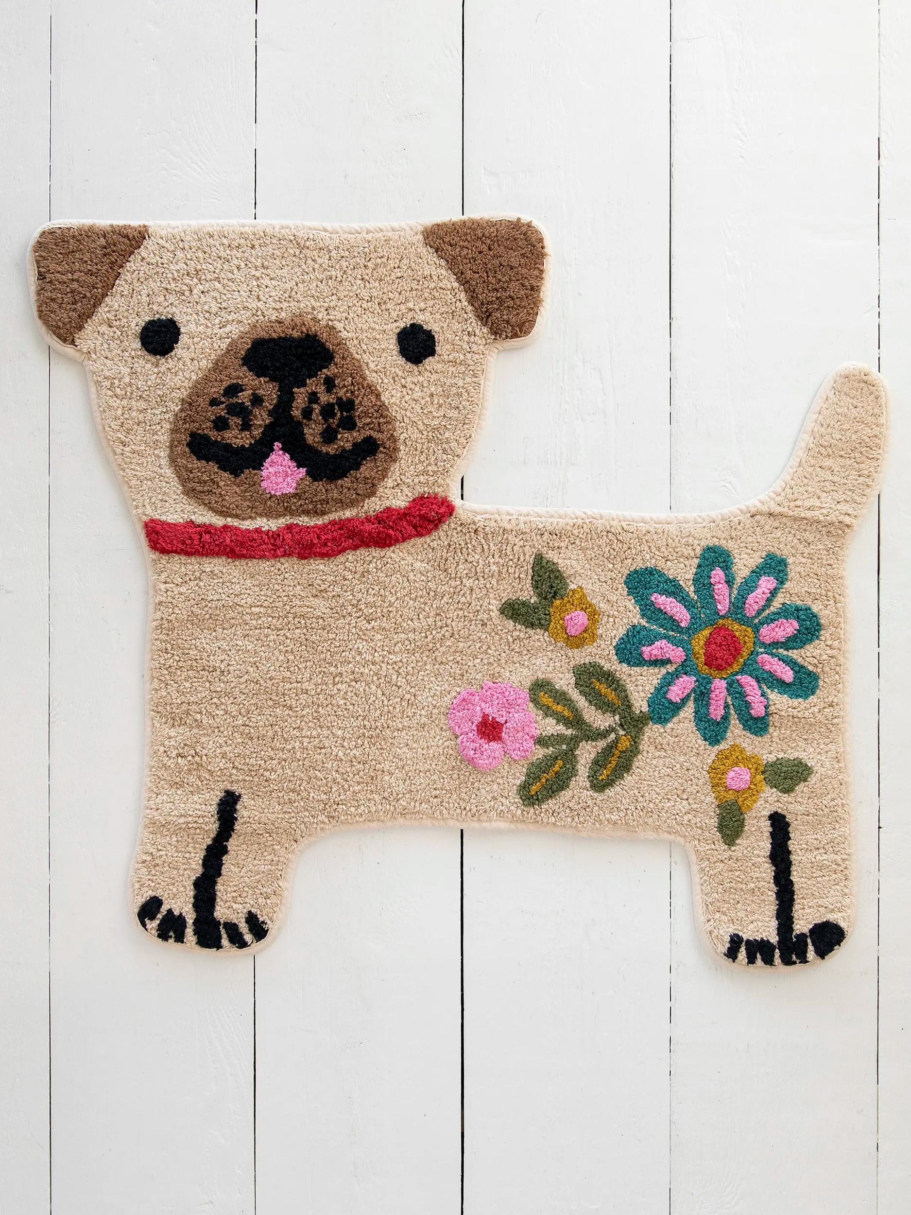 Tufted Cotton Bath Mat - Tan Dog Product Image