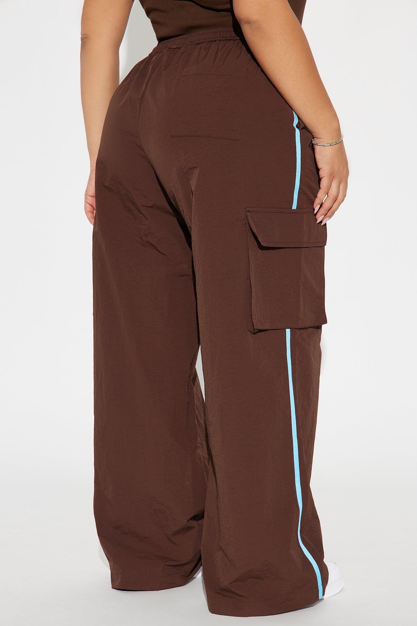 Serena Windbreaker Track Pant - Chocolate/Combo Product Image