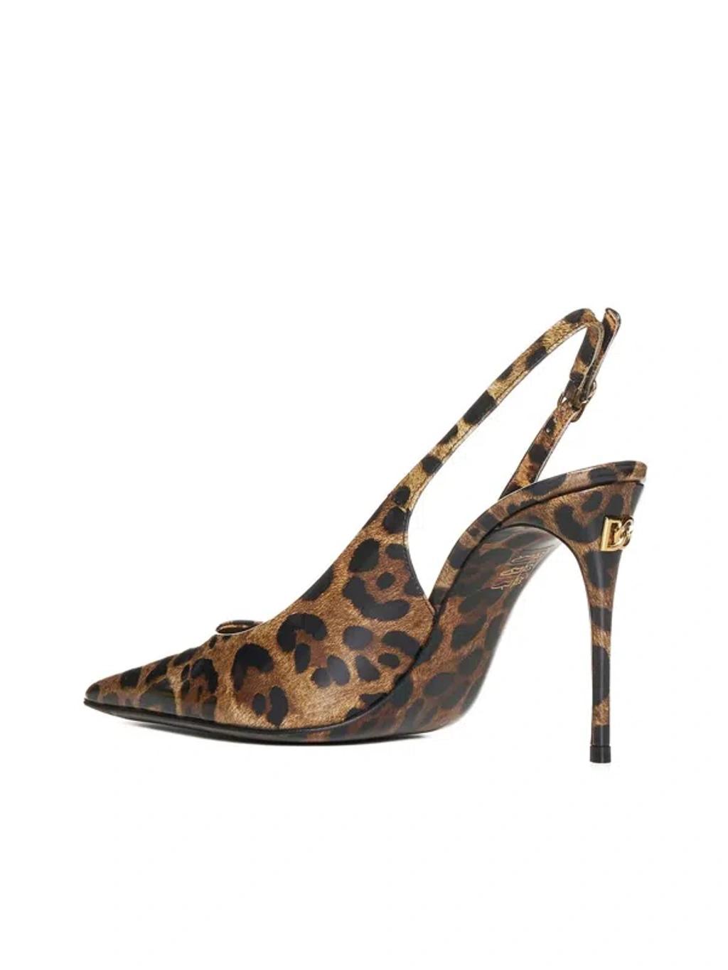 DOLCE & GABBANA Luxurious Leopard Printed Slingback Pumps For Women In Lavender Product Image