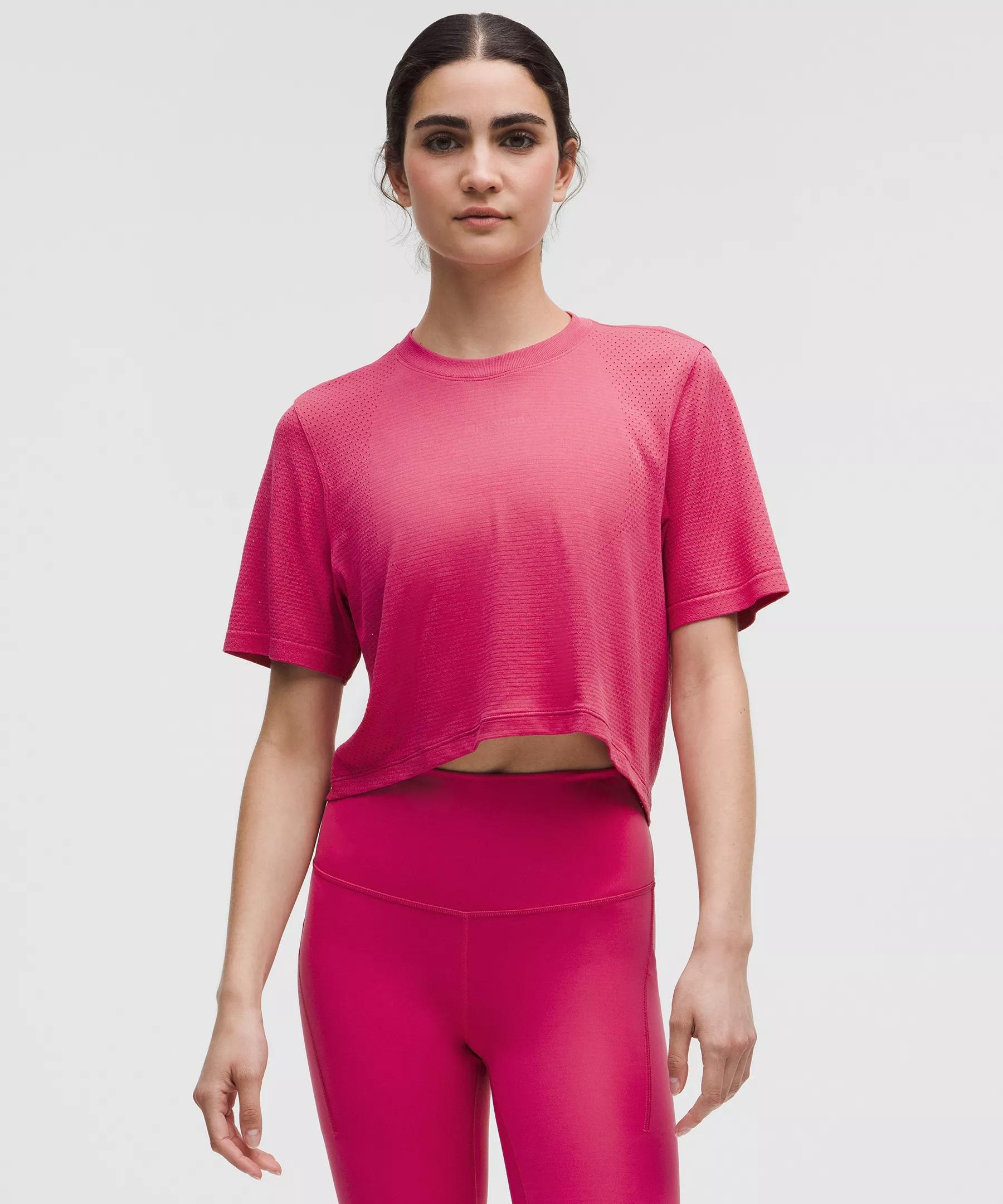 Swiftly High-Low Cropped Short-Sleeve Shirt Product Image