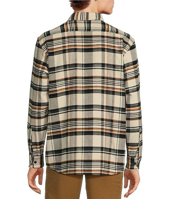 Roundtree & Yorke Long Sleeve Heavyweight Twill Large Plaid Shirt Jacket Product Image