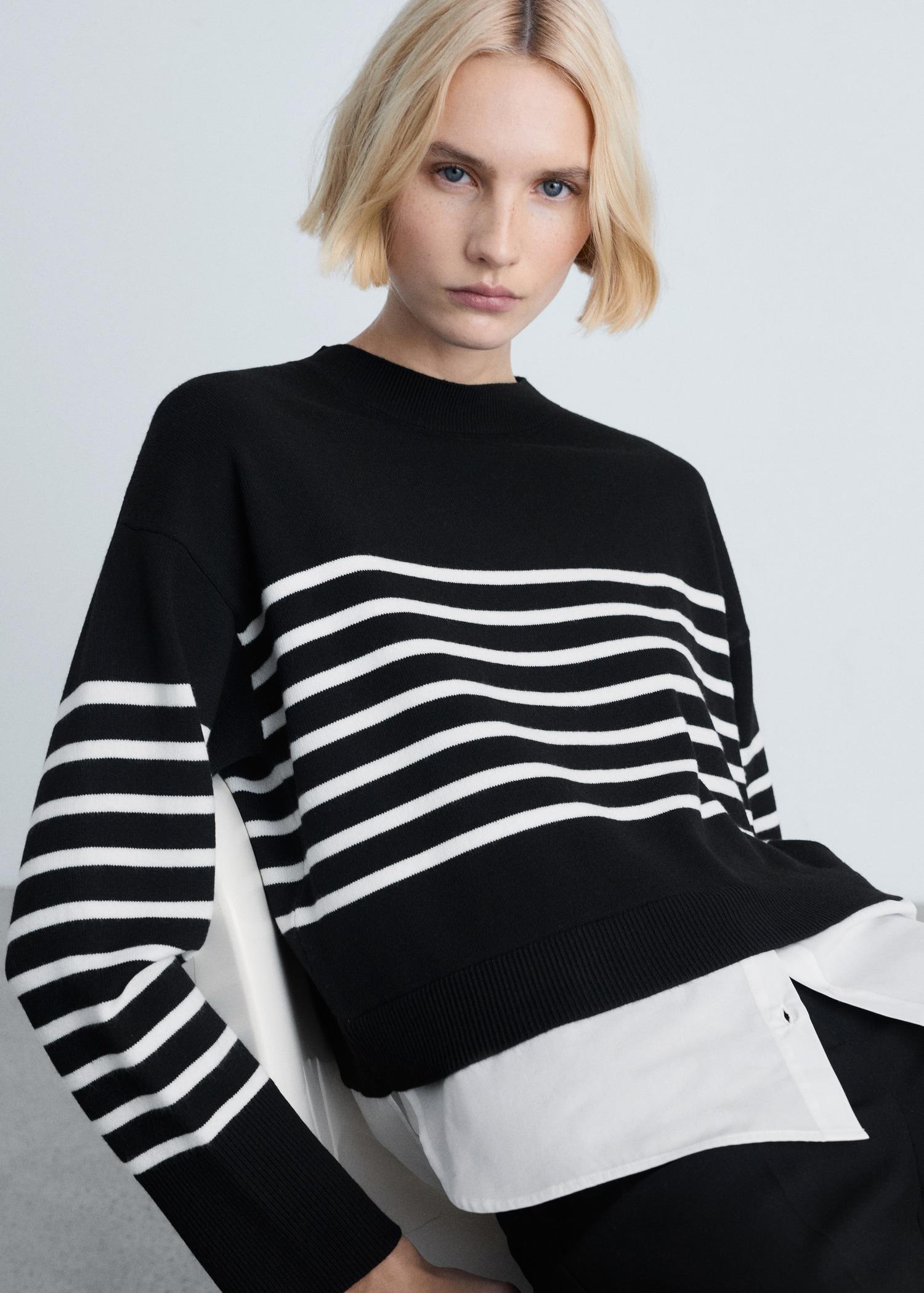 Combined knitted sweater - Women | MANGO USA Product Image