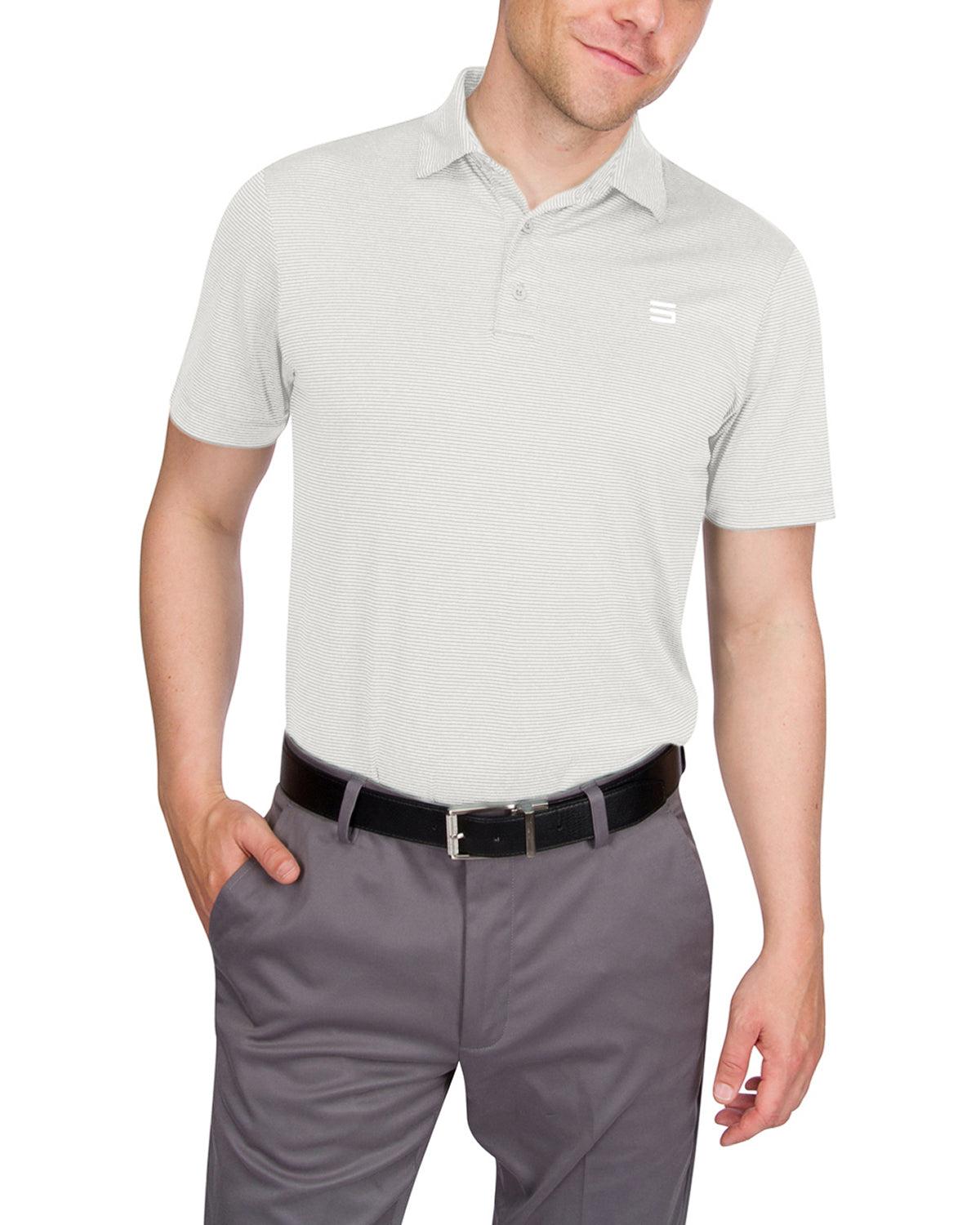 Three Sixty Six Men’s Thin-Striped Golf Polo Shirt Male Product Image