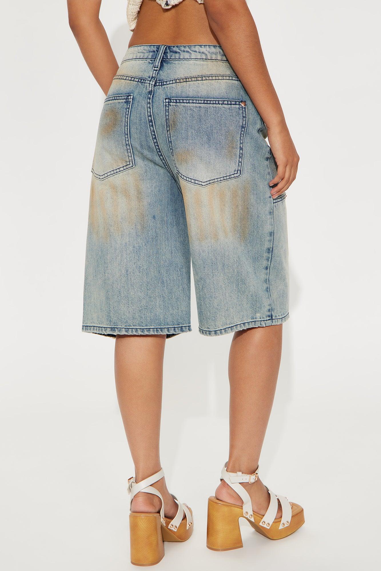 Most Wanted Utility Denim Jorts - Vintage Wash Female Product Image