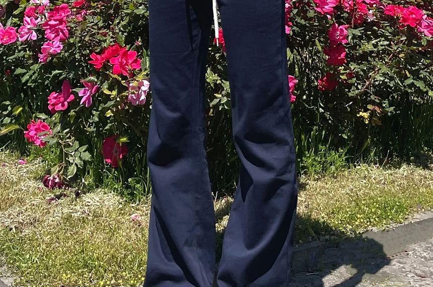 High Rise Bow Print Flared Sweatpants Product Image