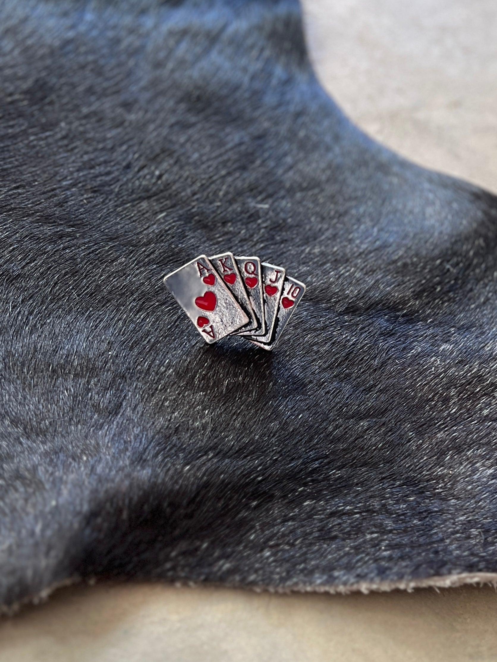 Red Heart Playing Card Adjustable Ring Product Image
