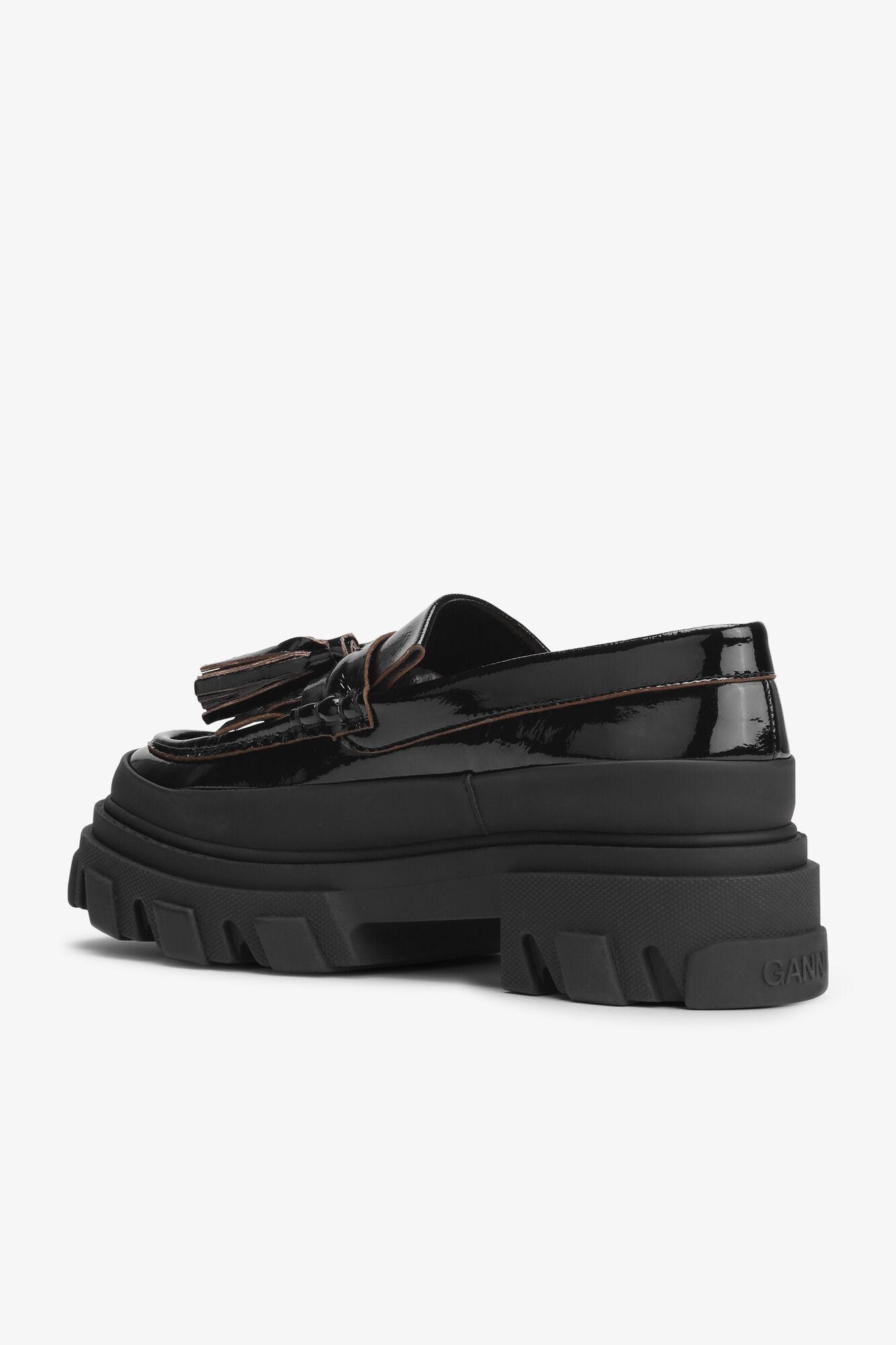 Black Cleated Naplack Loafers Product Image
