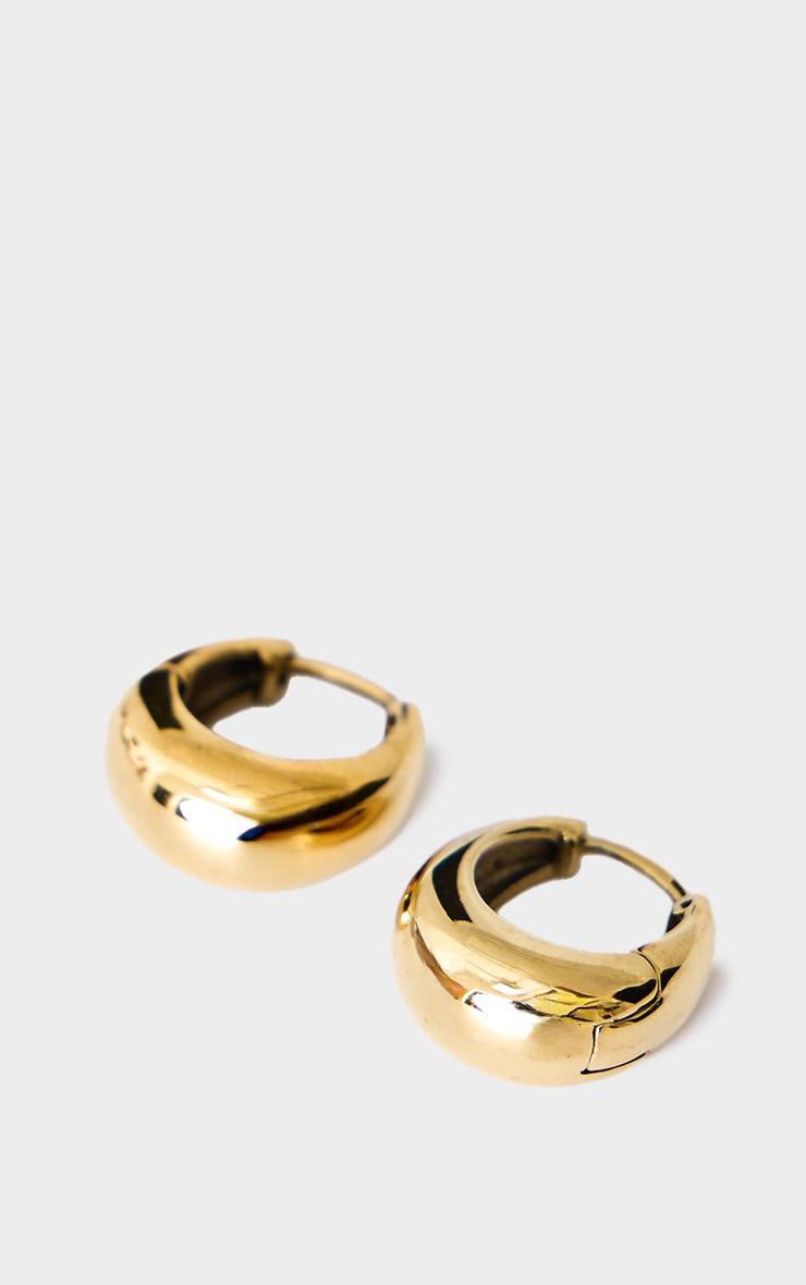 Gold Water Resistant Chunky Mini Hoop Earrings Product Image