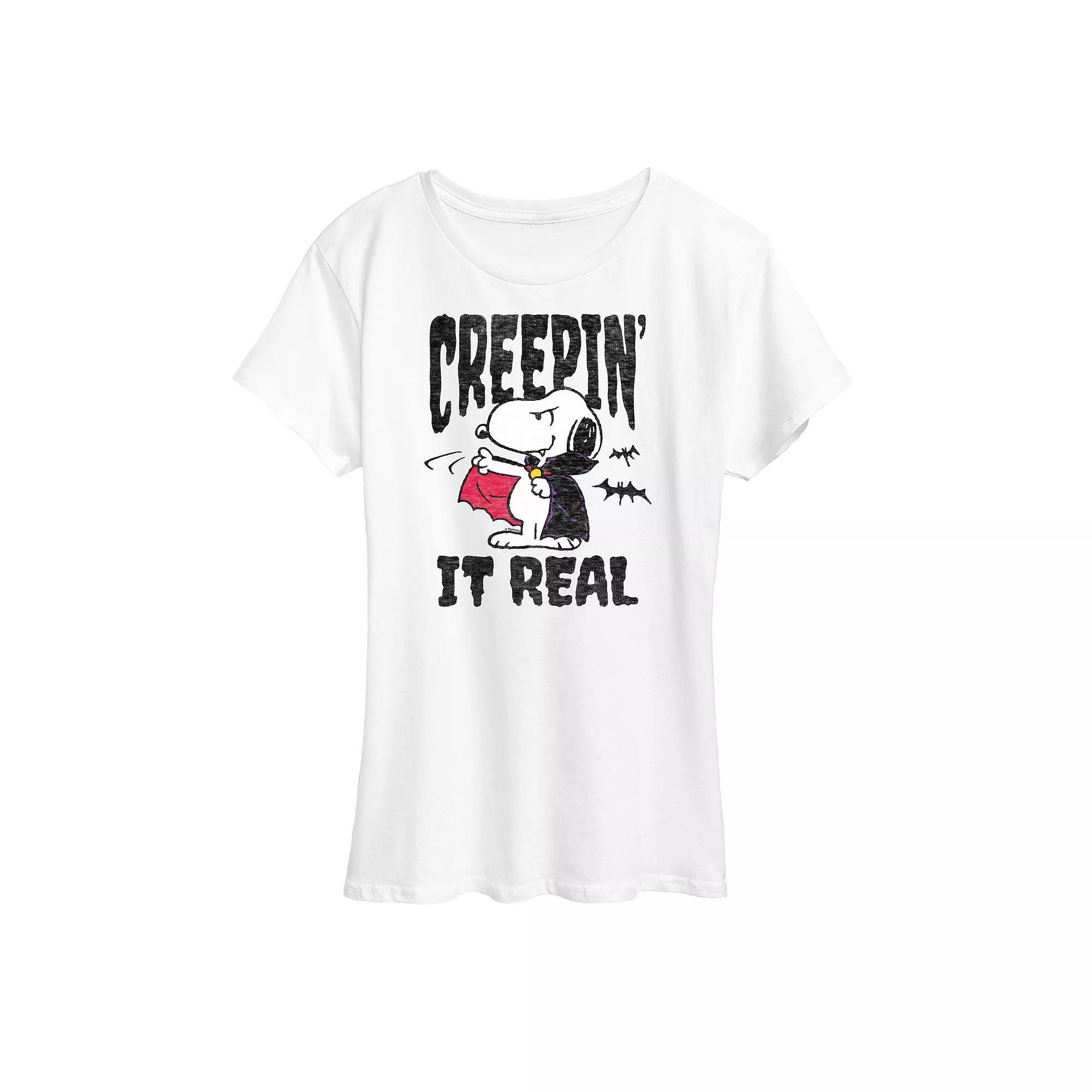 Women's Peanuts Snoopy Creepin' It Real Graphic Tee,  Product Image