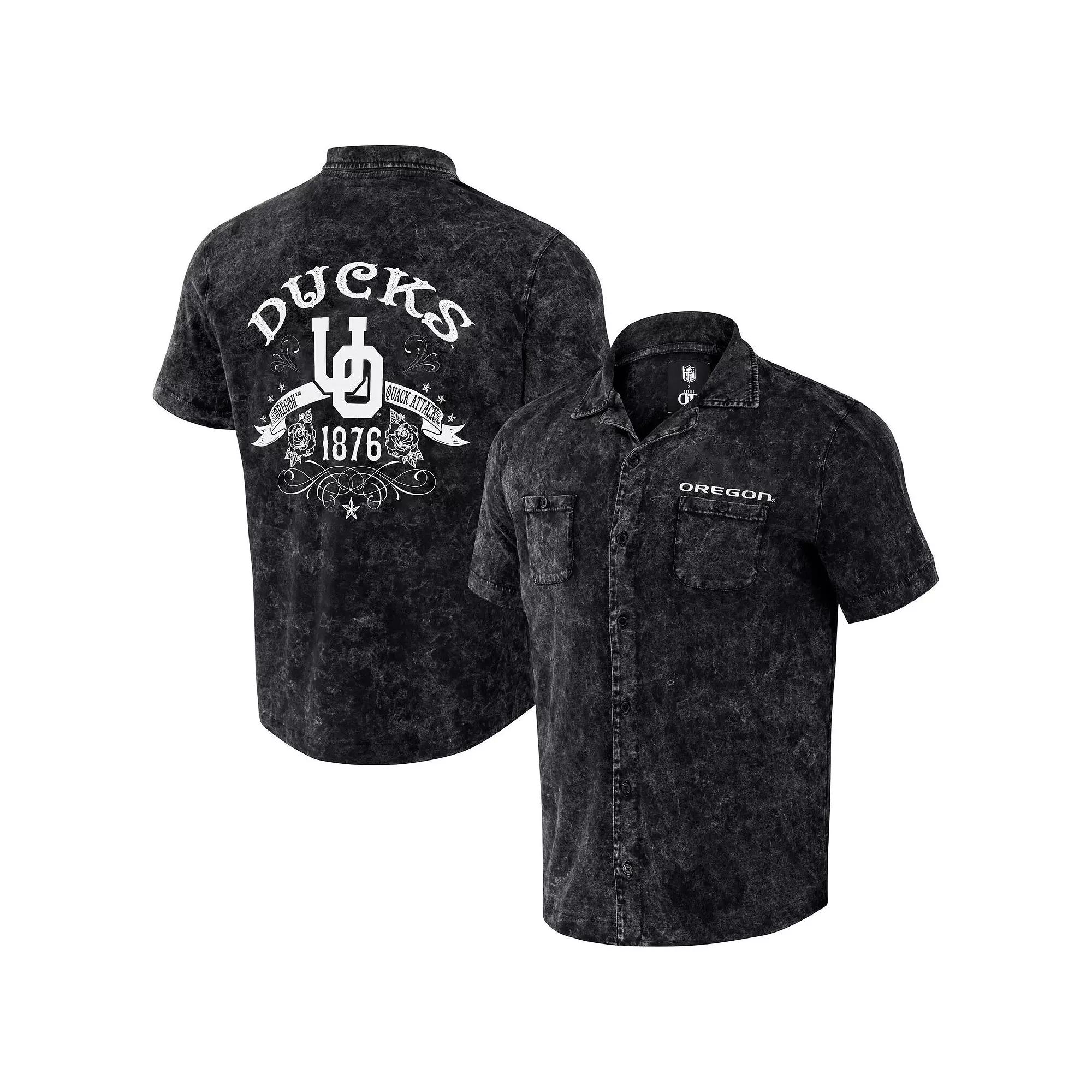 Men's Darius Rucker Collection by Fanatics  Black Oregon Ducks Team Color Button-Up Shirt, Size: Large Product Image