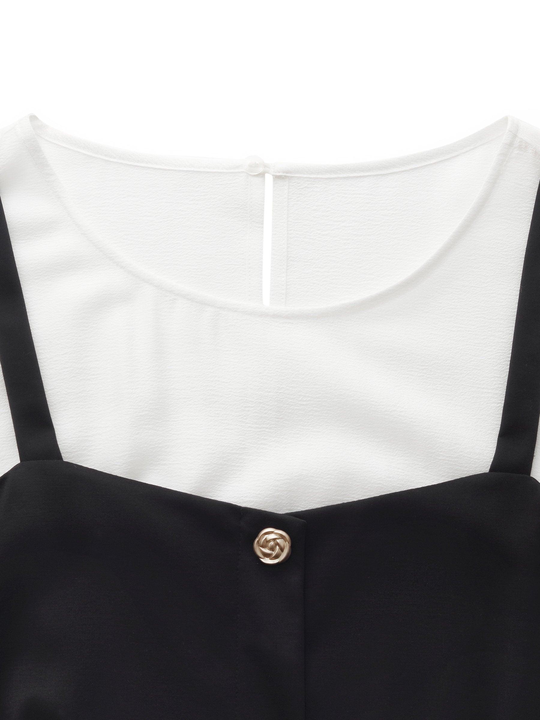 Tencel Blend Mock Layered Women A-Line Maxi Dress Product Image