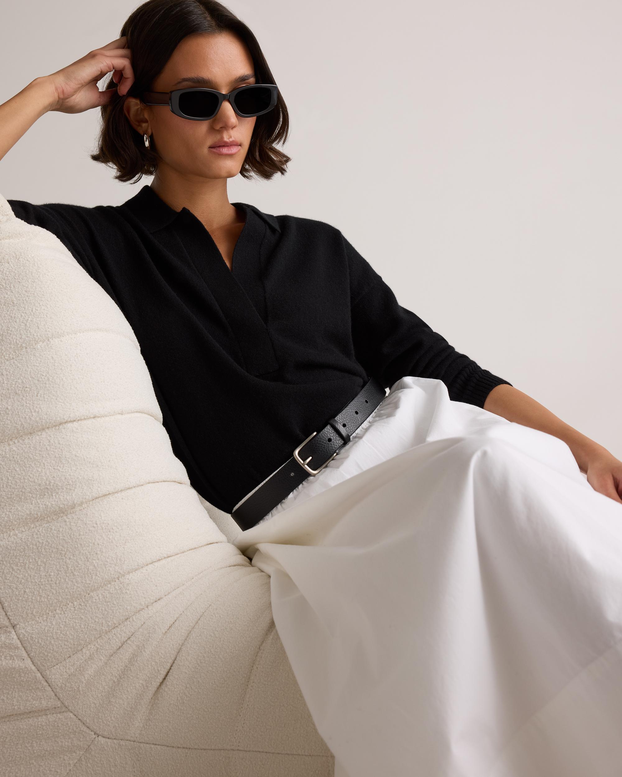 Quince | Women's Mongolian Cashmere Polo Sweater Product Image