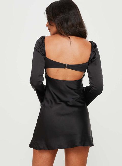 Moniz Long Sleeve Mini Dress Black Product Image