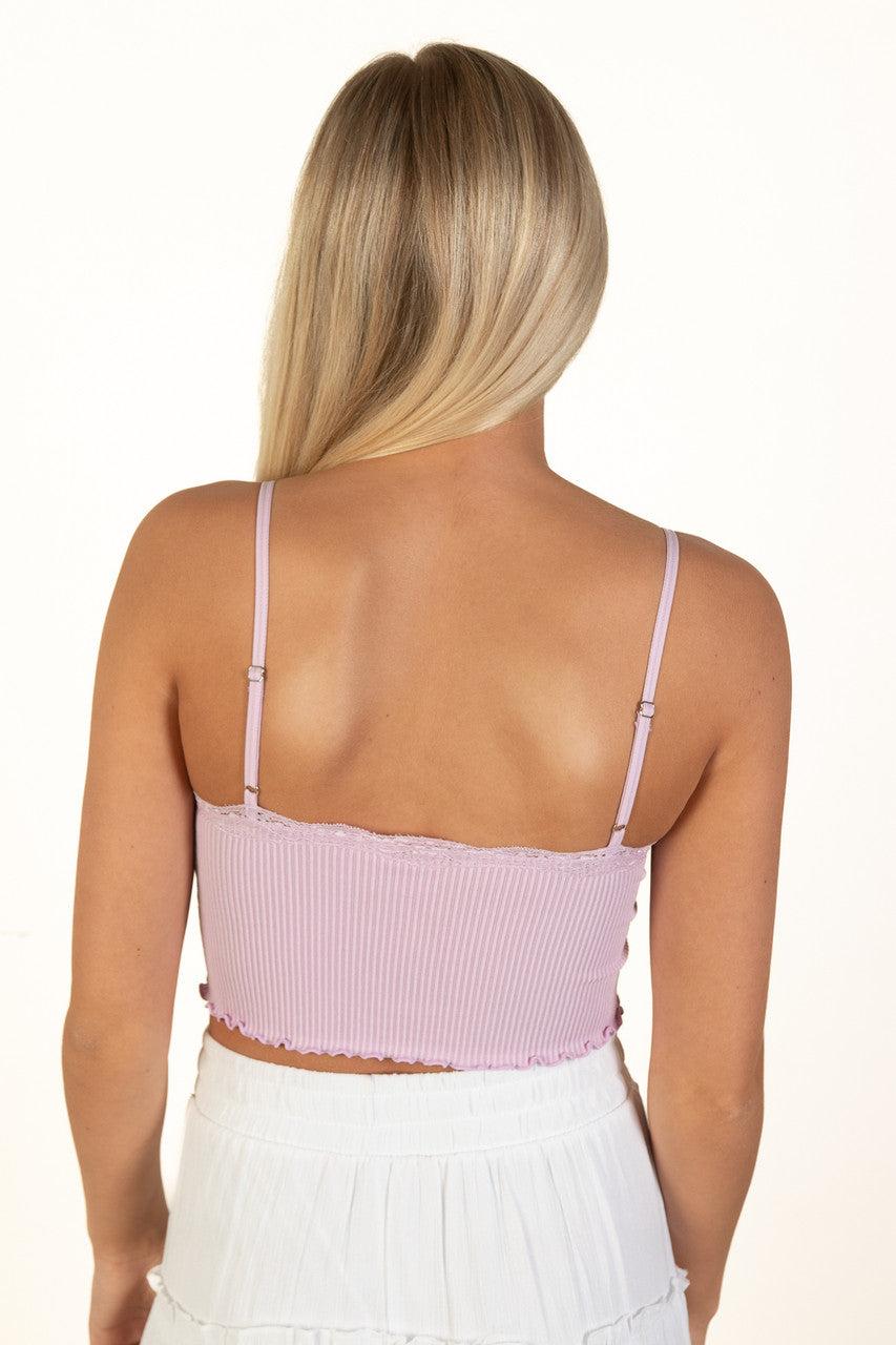 Lilac Seamless Lace Trim Cami Product Image