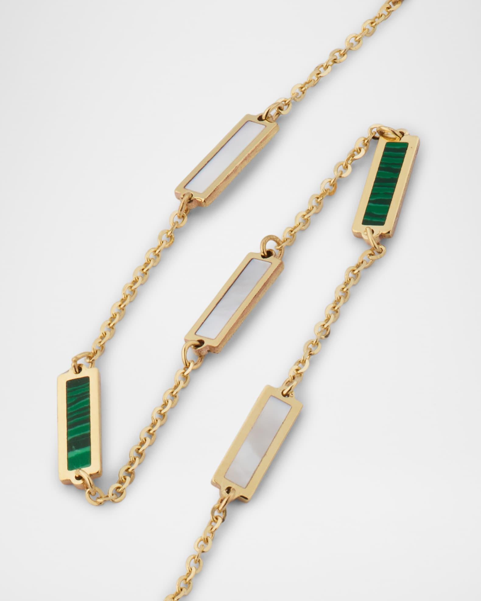 14K Yellow Gold Inlay Station Bracelet Product Image