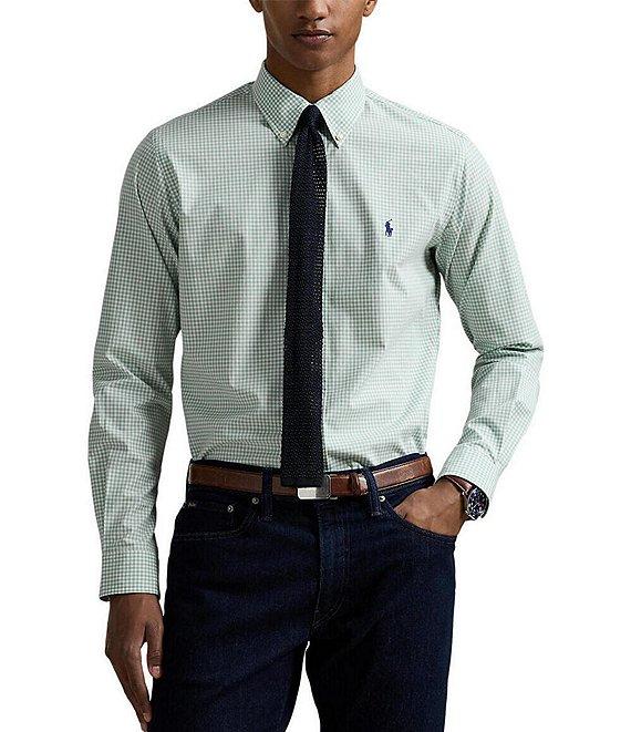 Polo Ralph Lauren Classic Fit Gingham Stretch Poplin Long Sleeve Woven Shirt Product Image