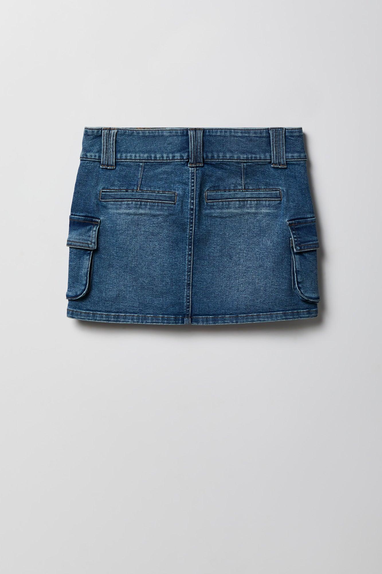 Denim Cargo Mini Skirt Female Product Image