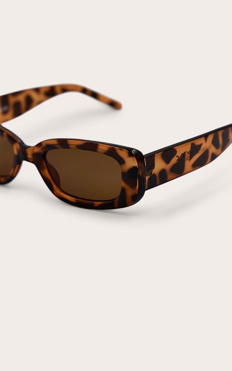 Amber Tortoise Shell Chunky Angled Sunglasses Product Image