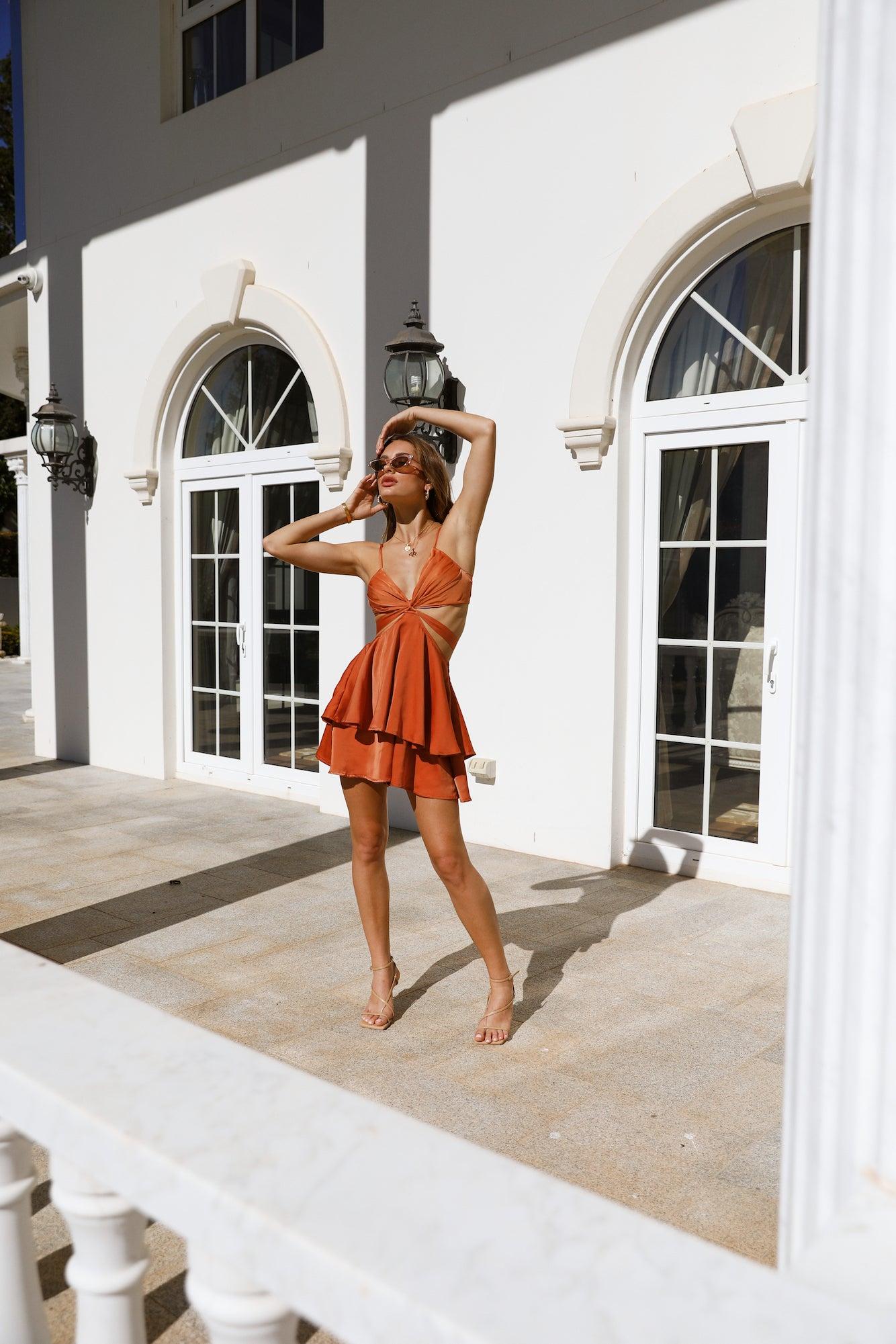 Dish Your Secrets Romper Orange Product Image