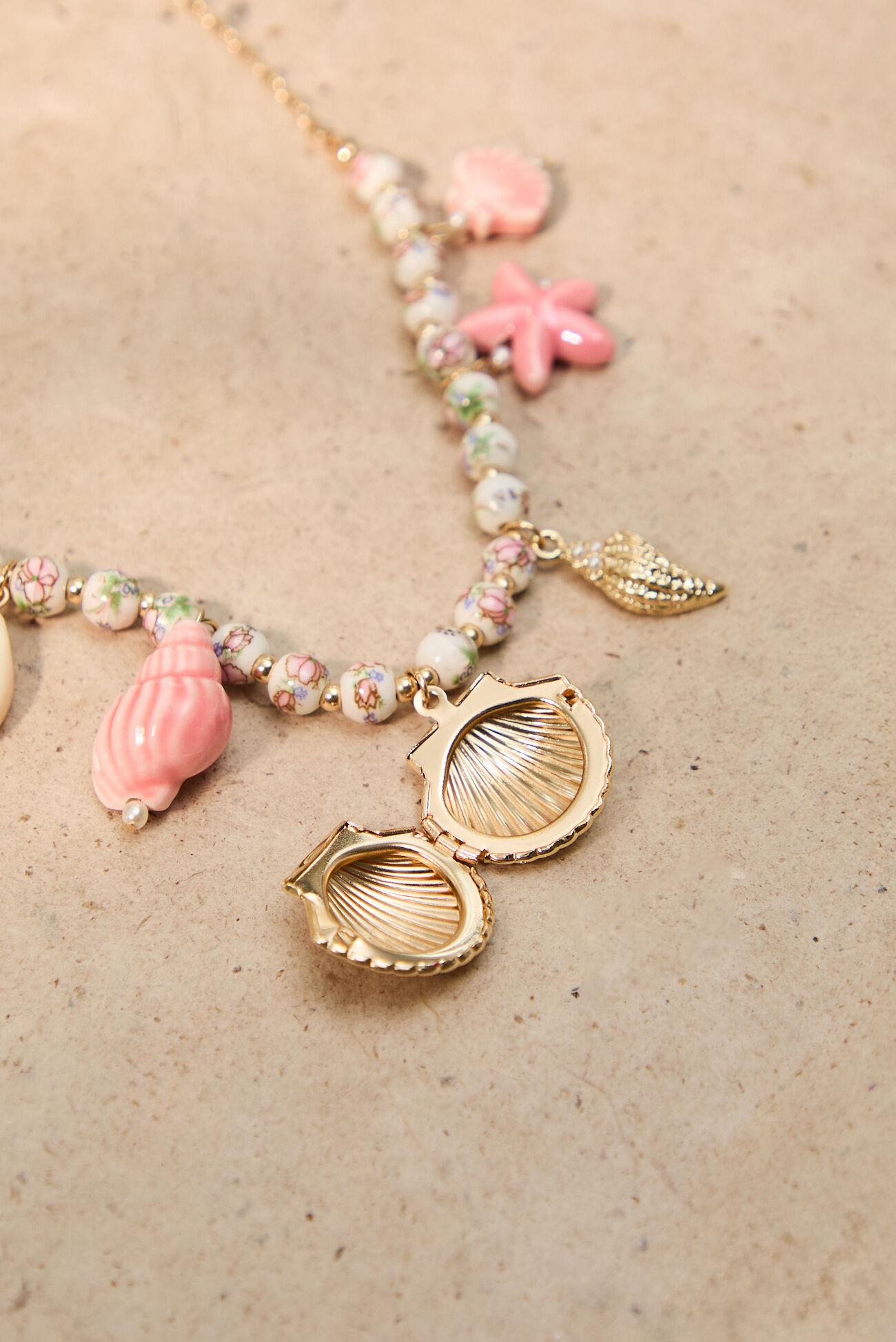 Pink Shell Charm Necklace Product Image