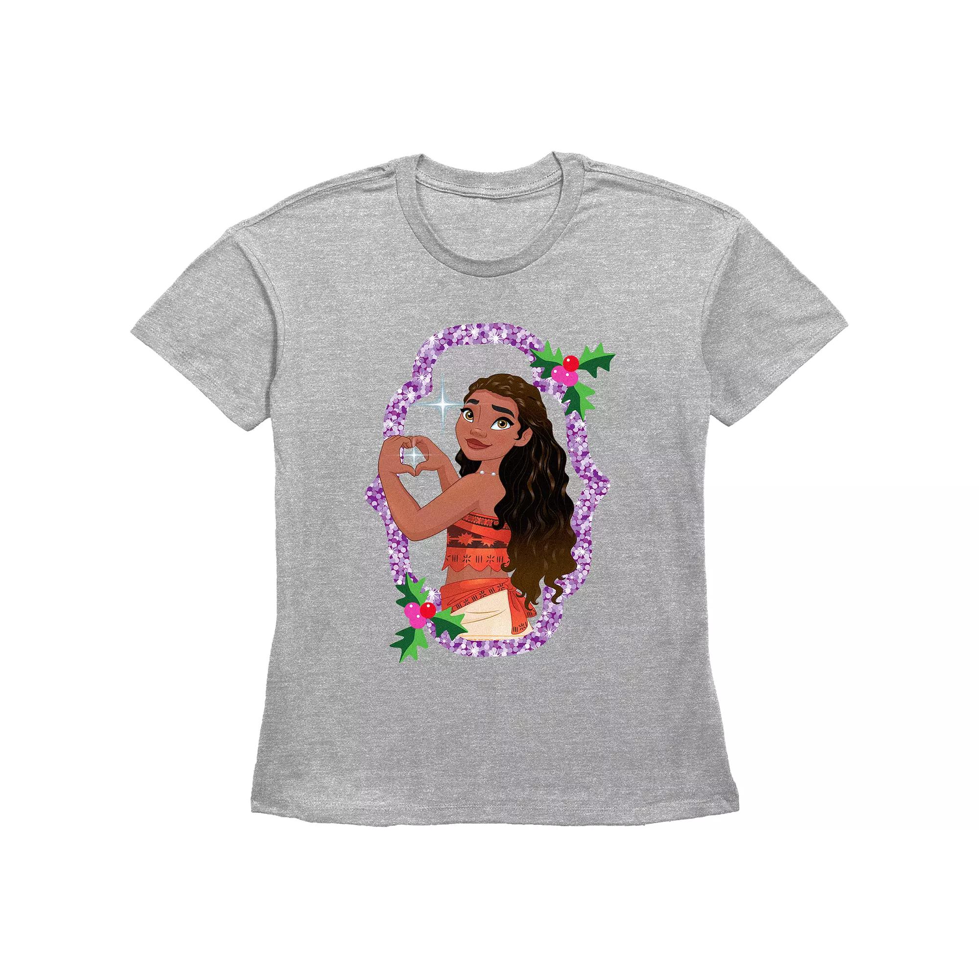 Disney's Moana Sparkling Christmas Wreath Women's Graphic Tee,  Product Image