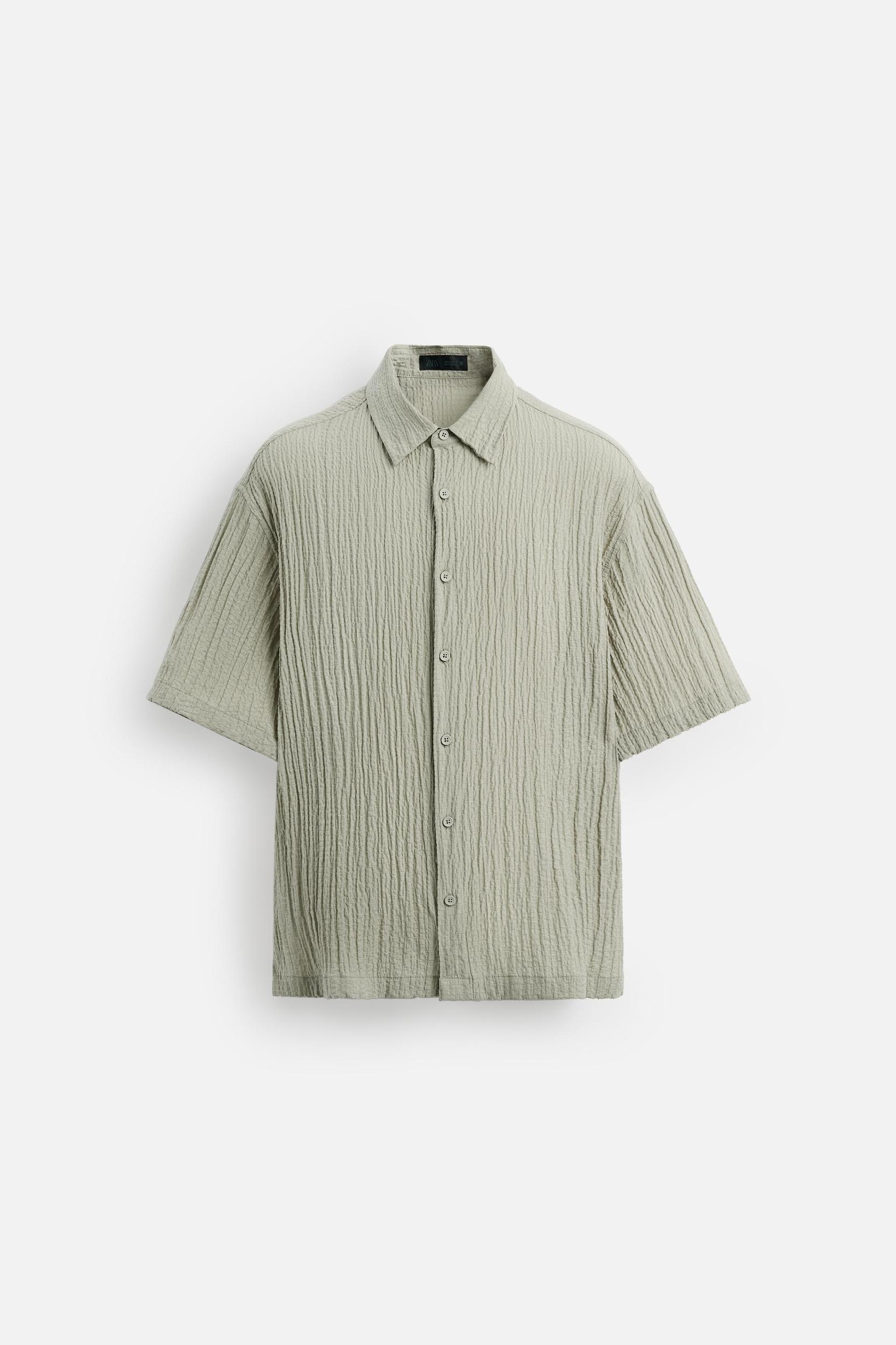 JACQUARD WRINKLE EFFECT SHIRT Product Image