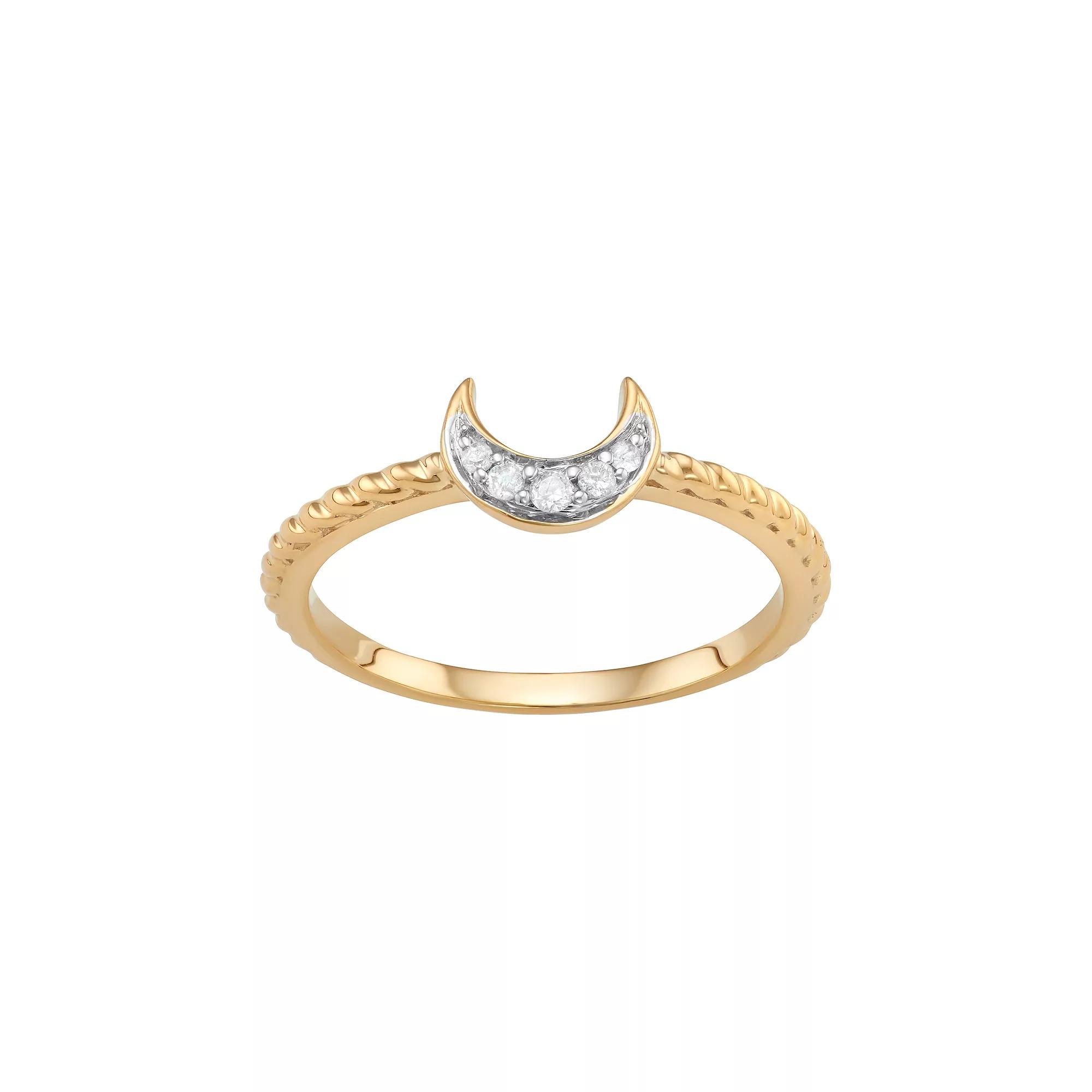 Jewelexcess Sterling Silver Diamond Accent Half Moon Ring, Women's,  Product Image