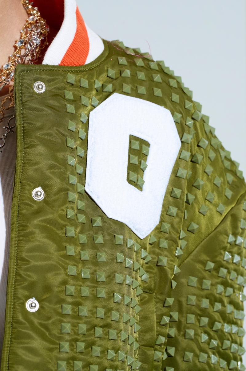 CHILL PILL STUDDED BOMBER Product Image