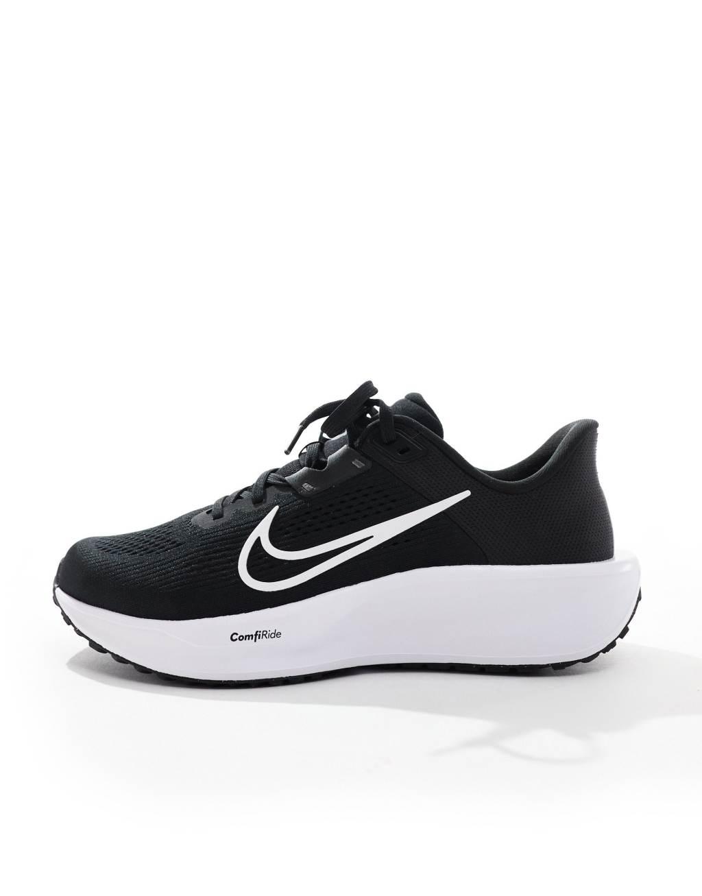 Nike Running Quest 6 sneakers in black and white Product Image